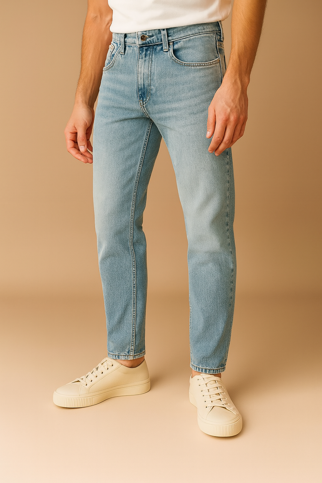 Light Blue Slim Fit Stretch Denim Jeans