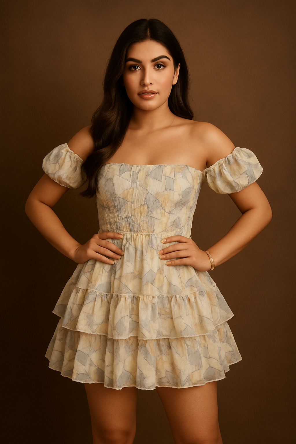 Yellow Solid Fit & Flare Dress