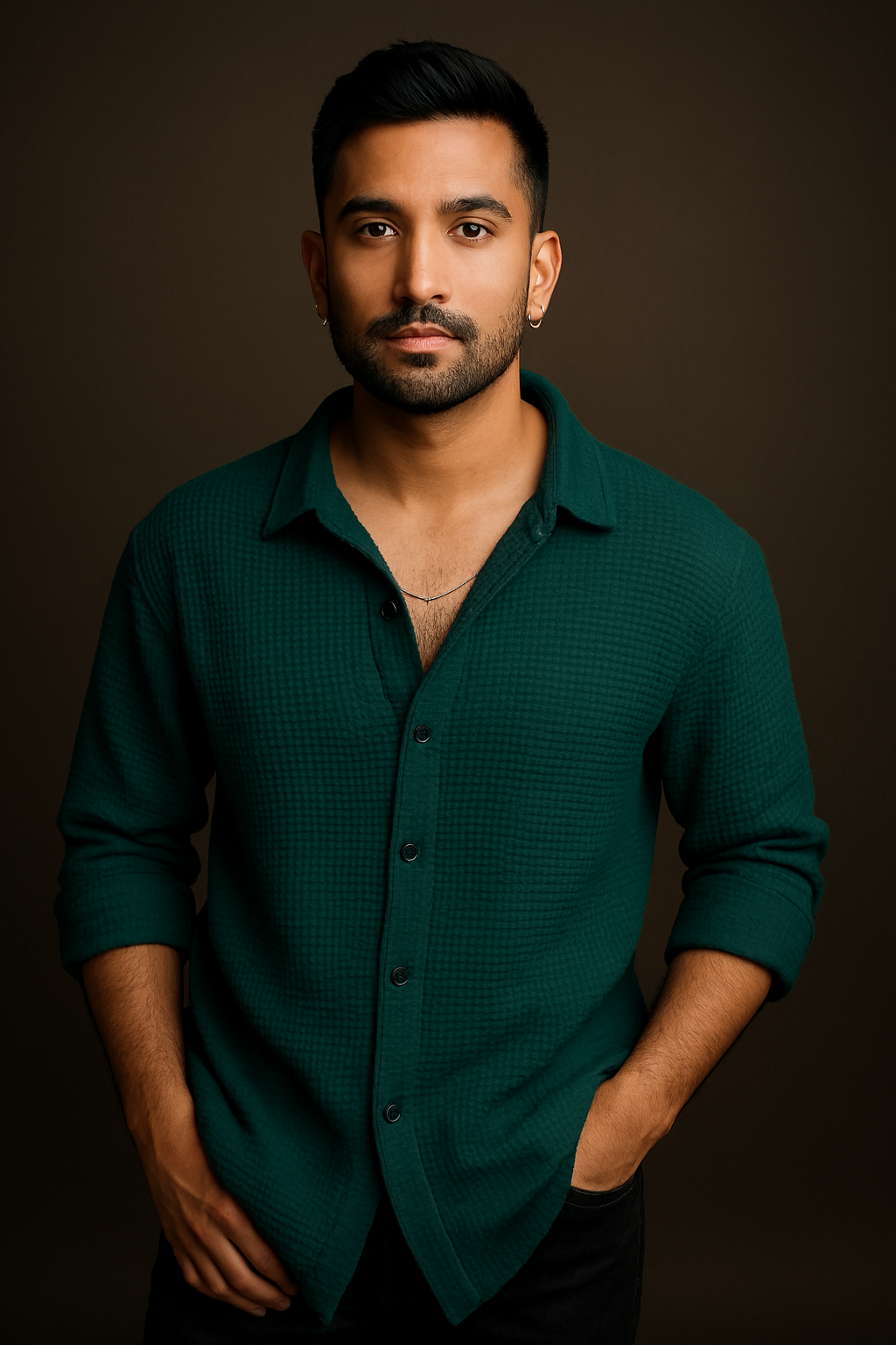 Men’s Party Wear Textured Shirt – Stylish Full Sleeve Evening & Occasion Wear