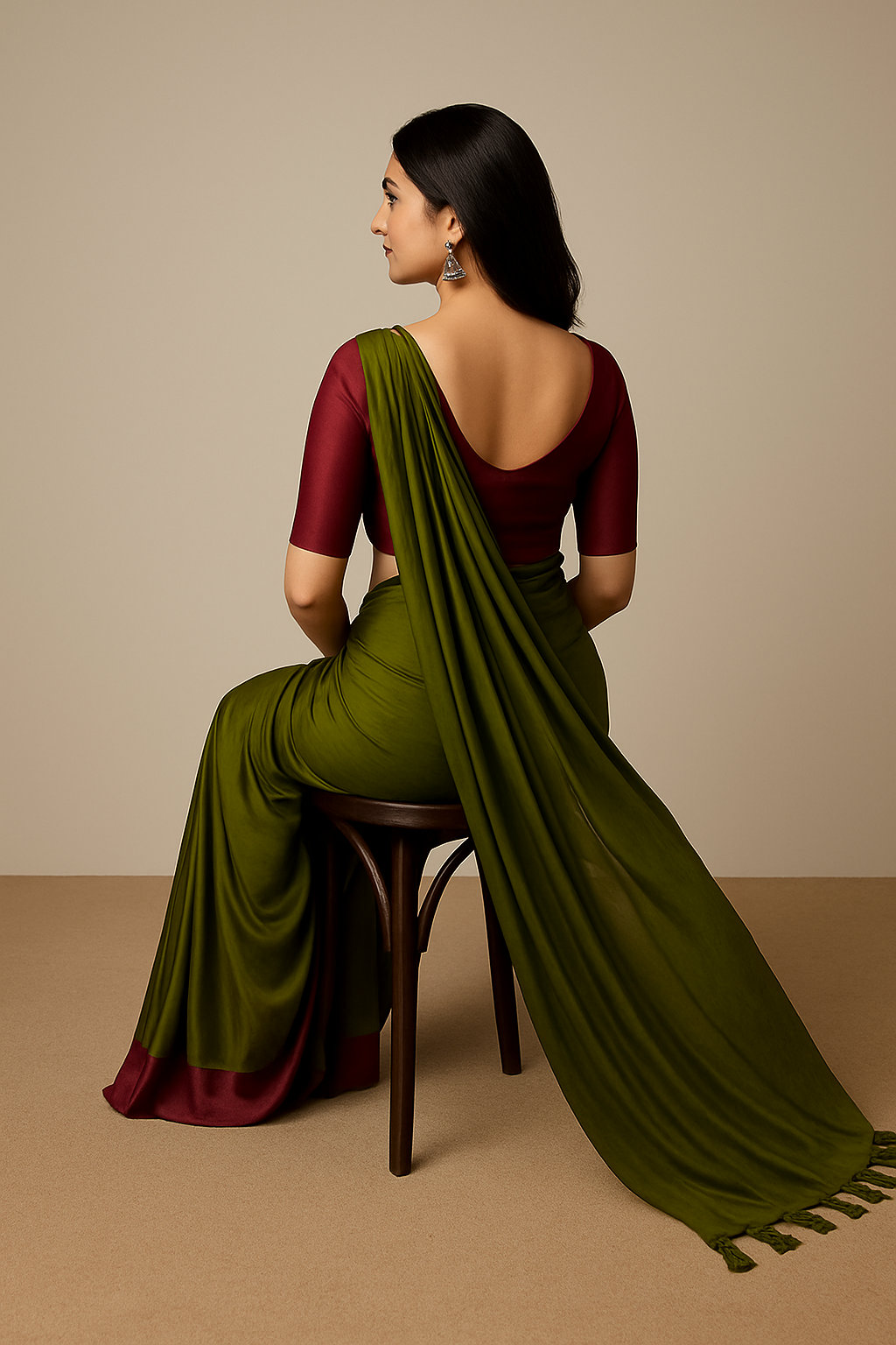 Handcrafted Khadi Cotton Saree with Stitched Blouse