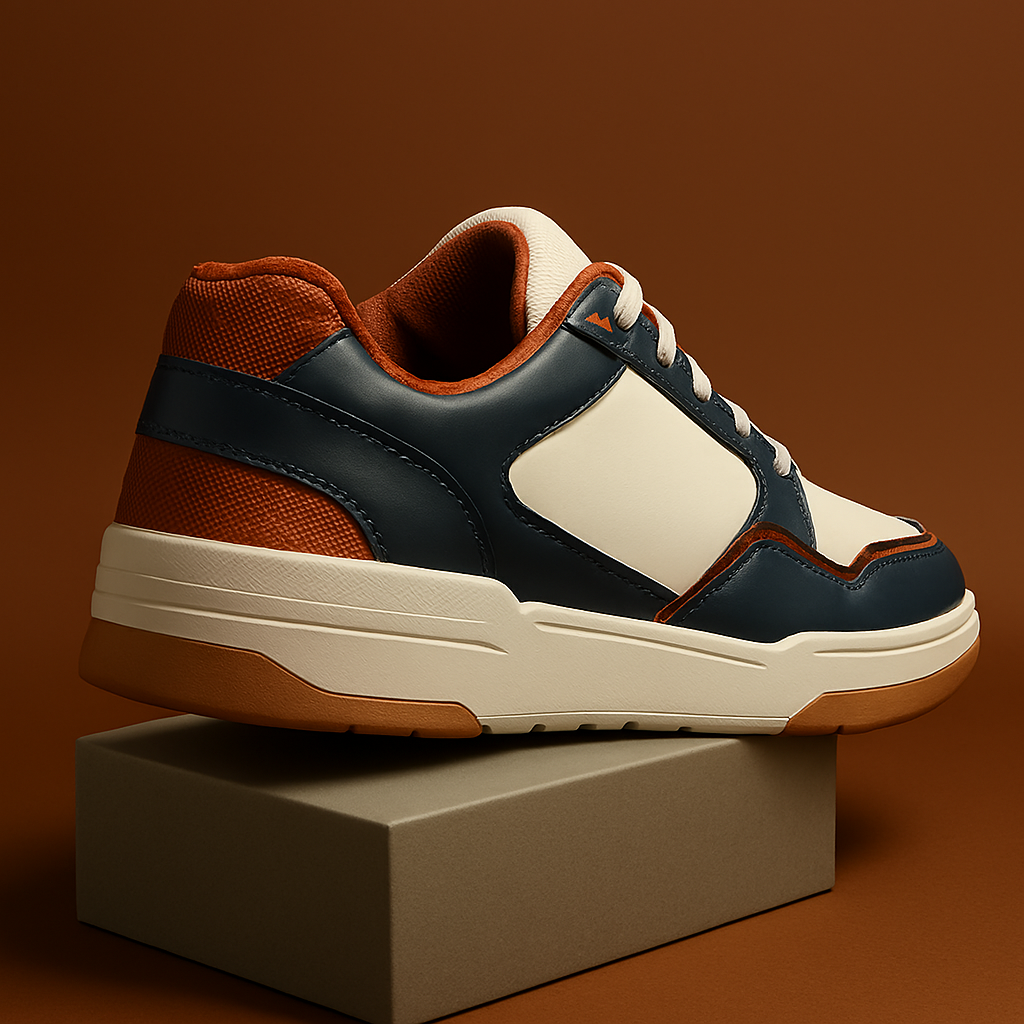 Stylish off-white mid-top Casual Look Sneakers