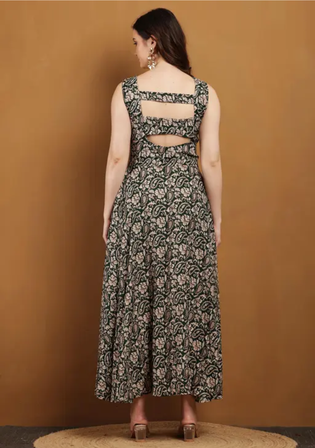 Elevated Embroidered Crepe Maxi Dress