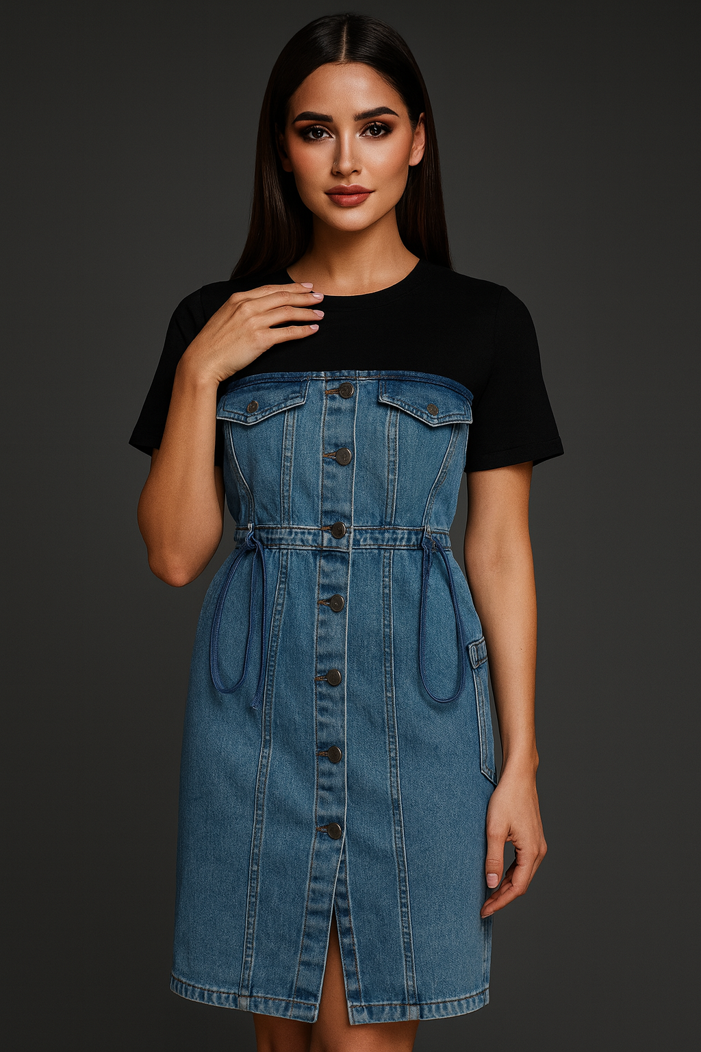 Denim Corset-Style Dress