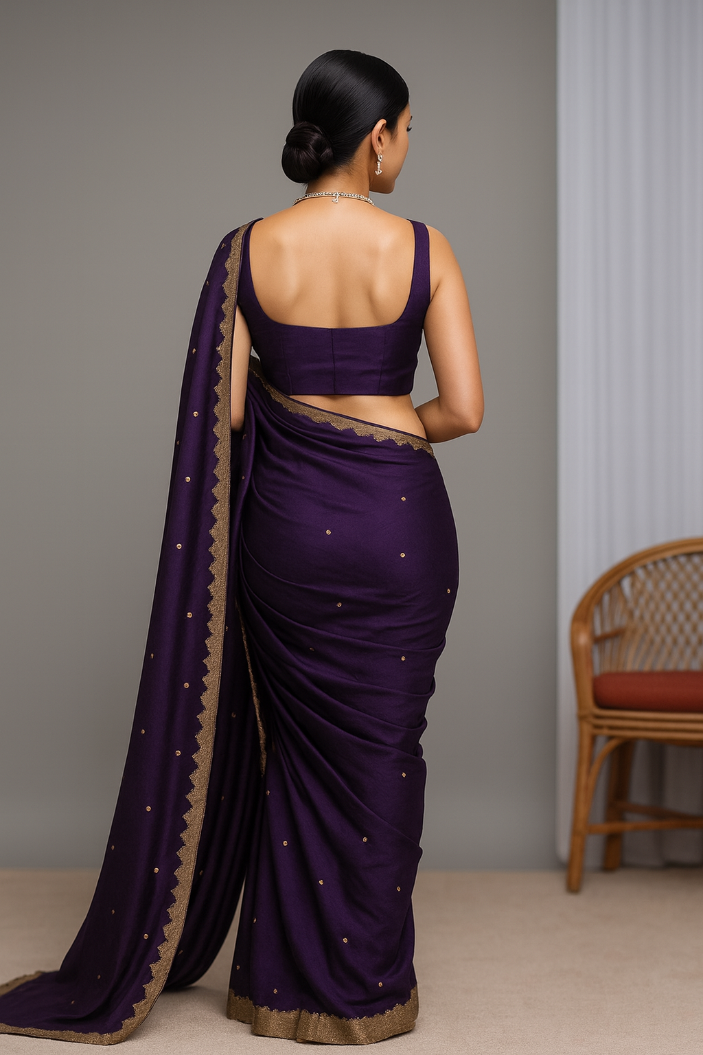Elegant Georgette Embroidered Lace Saree with Blouse Piece