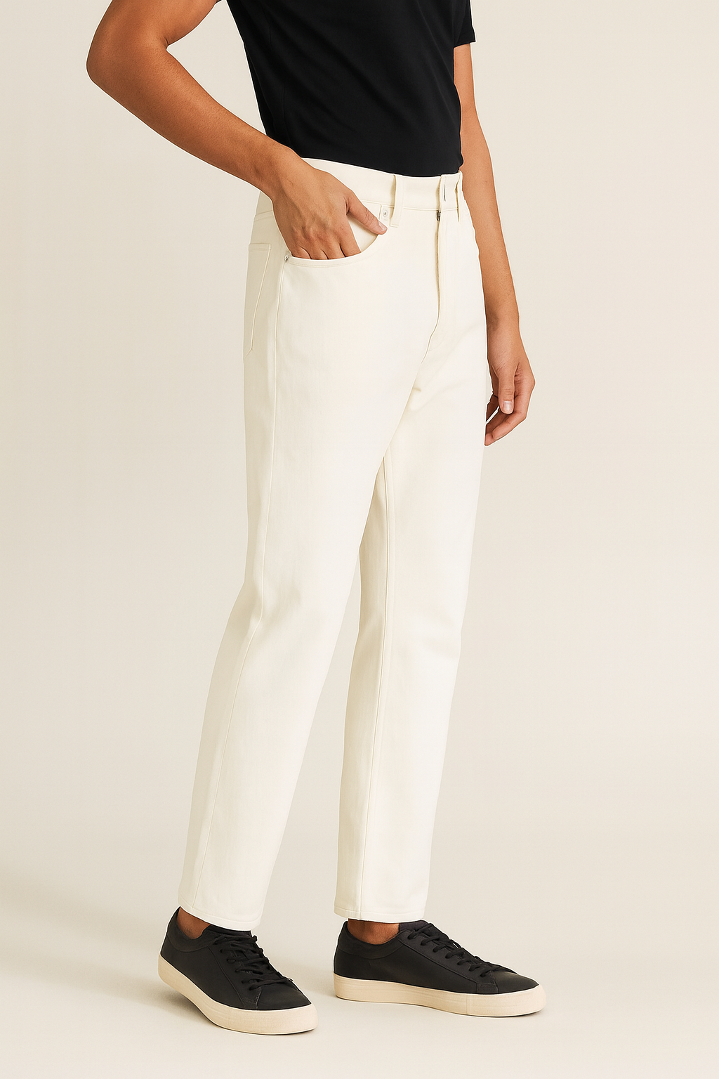Men’s Classic Straight Fit White Jeans