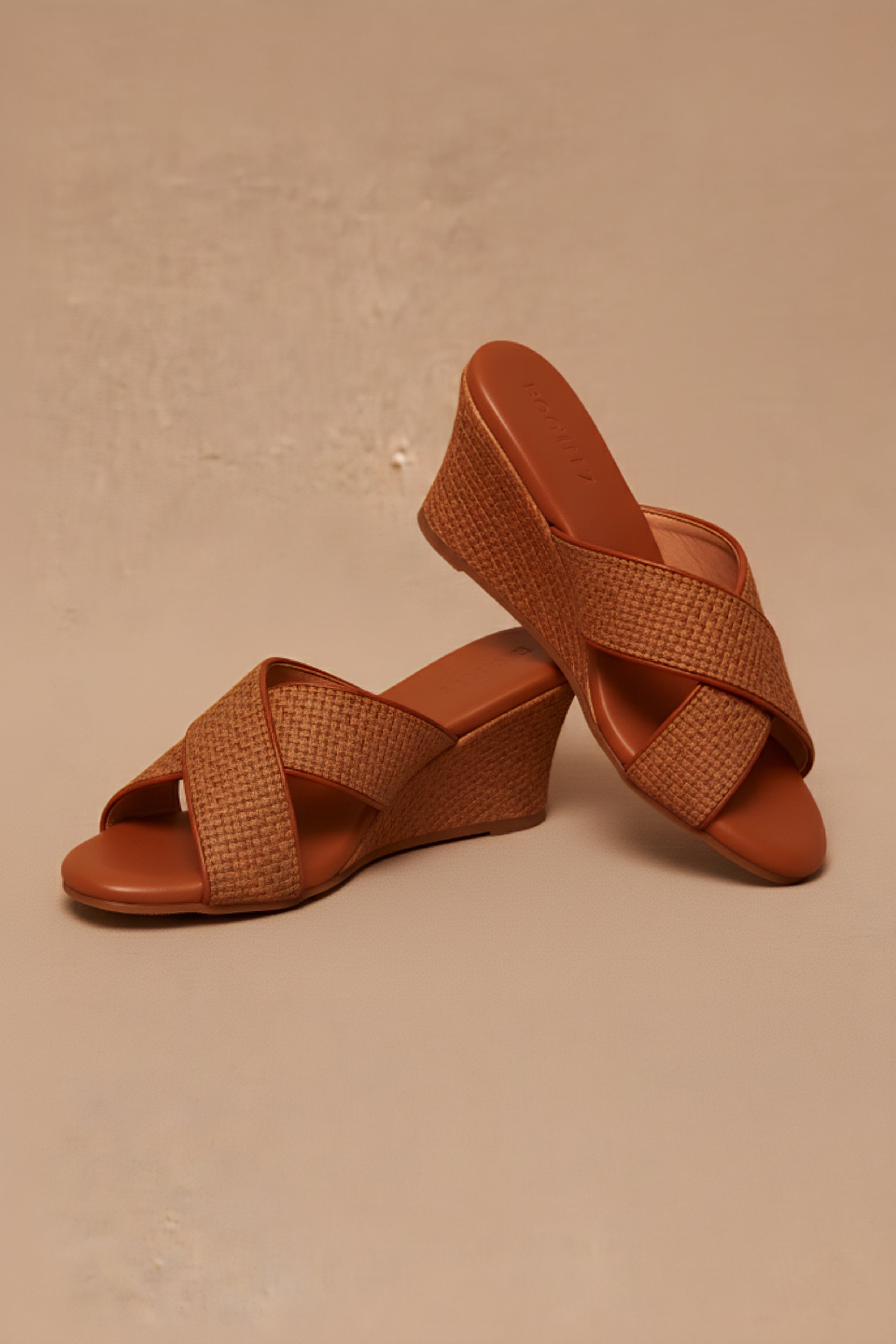 Modesta Tan Open-Back Comfort Wedges