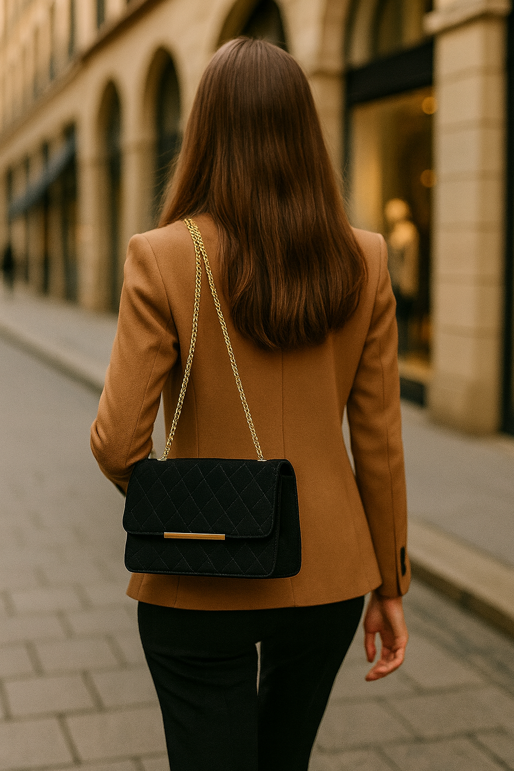 Golden Allure: Quilted Evening Bag