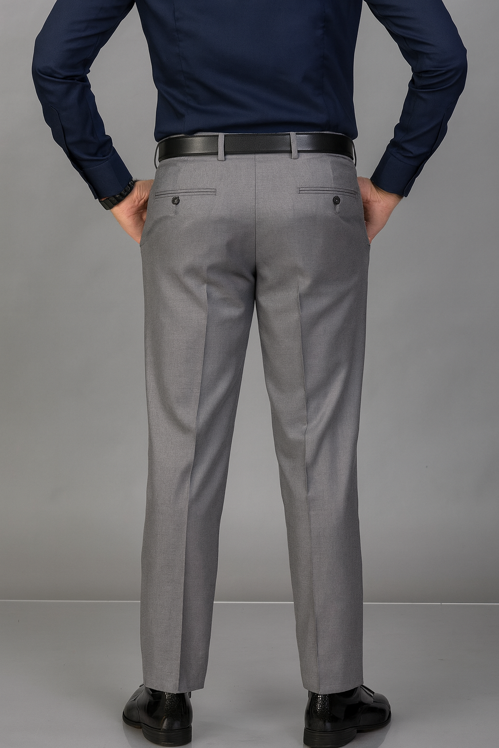 Men's Classic Solid Grey Trousers