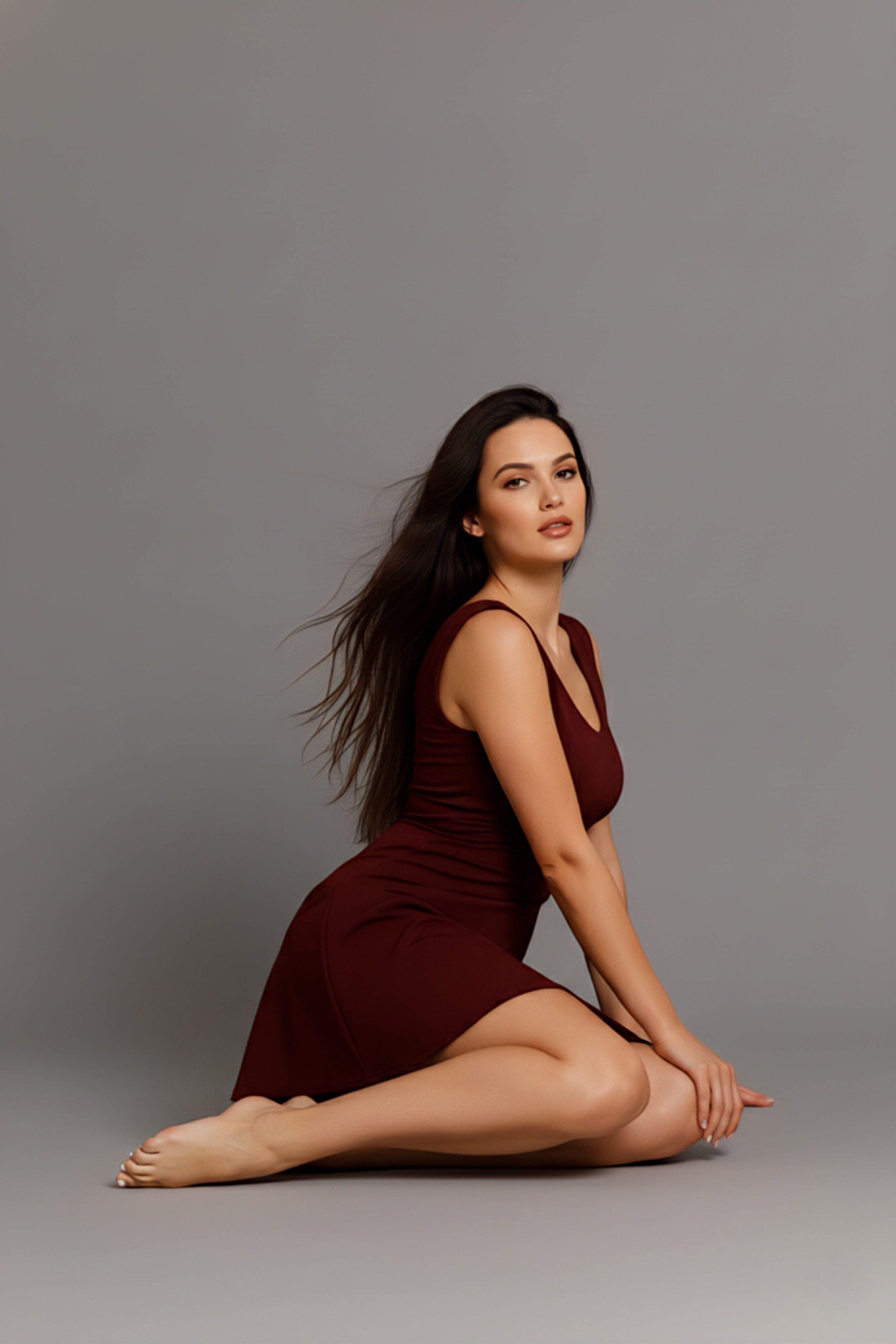 Stylish Burgundy Swim Dress for Women – Comfortable & Quick-Dry Design