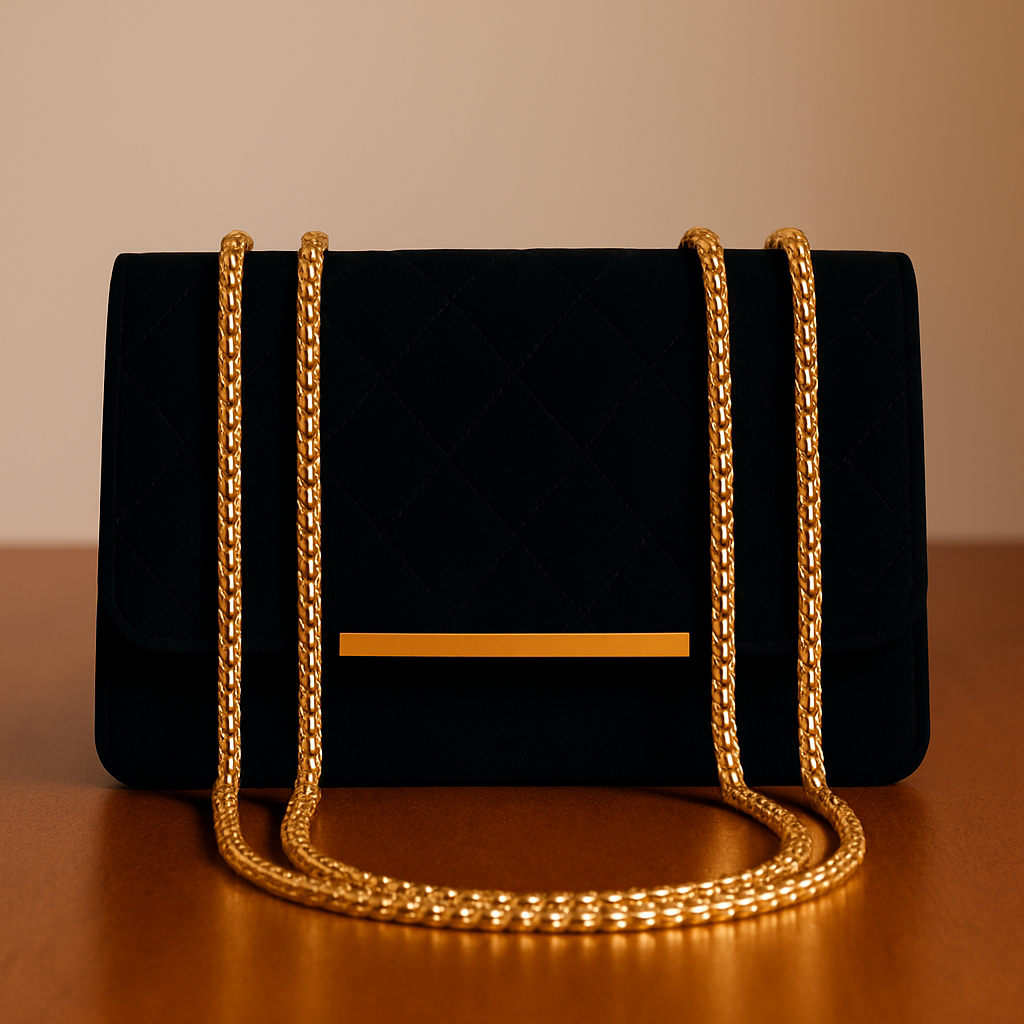 Golden Allure: Quilted Evening Bag