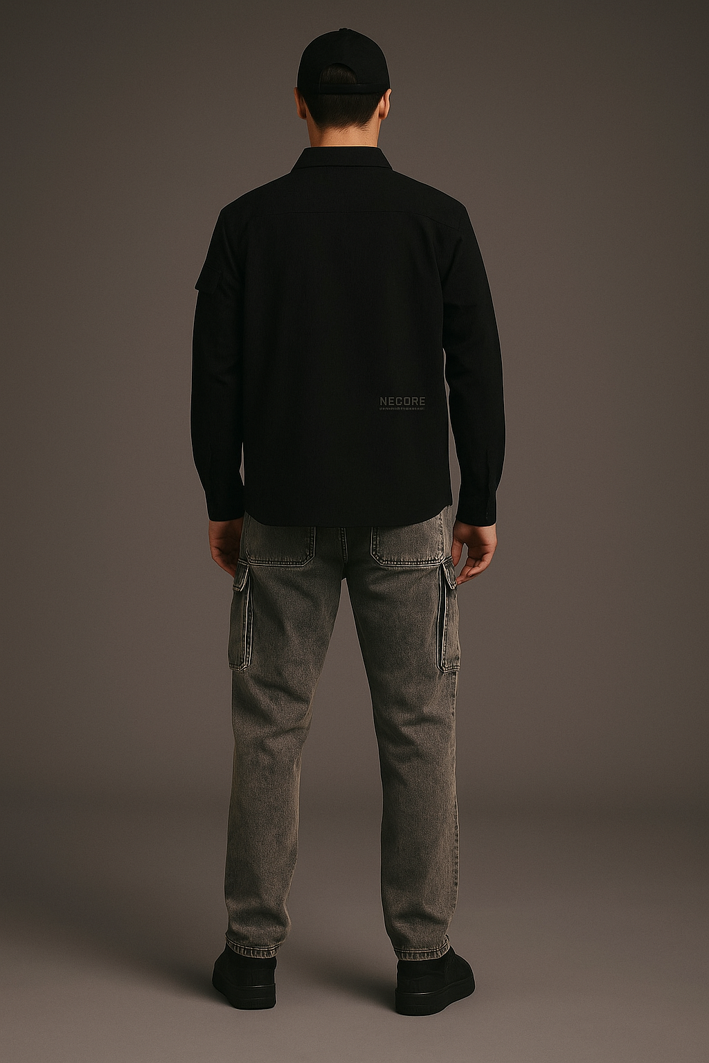 Men’s Classic Black Utility Pocket Shirt – Smart Casual Edition