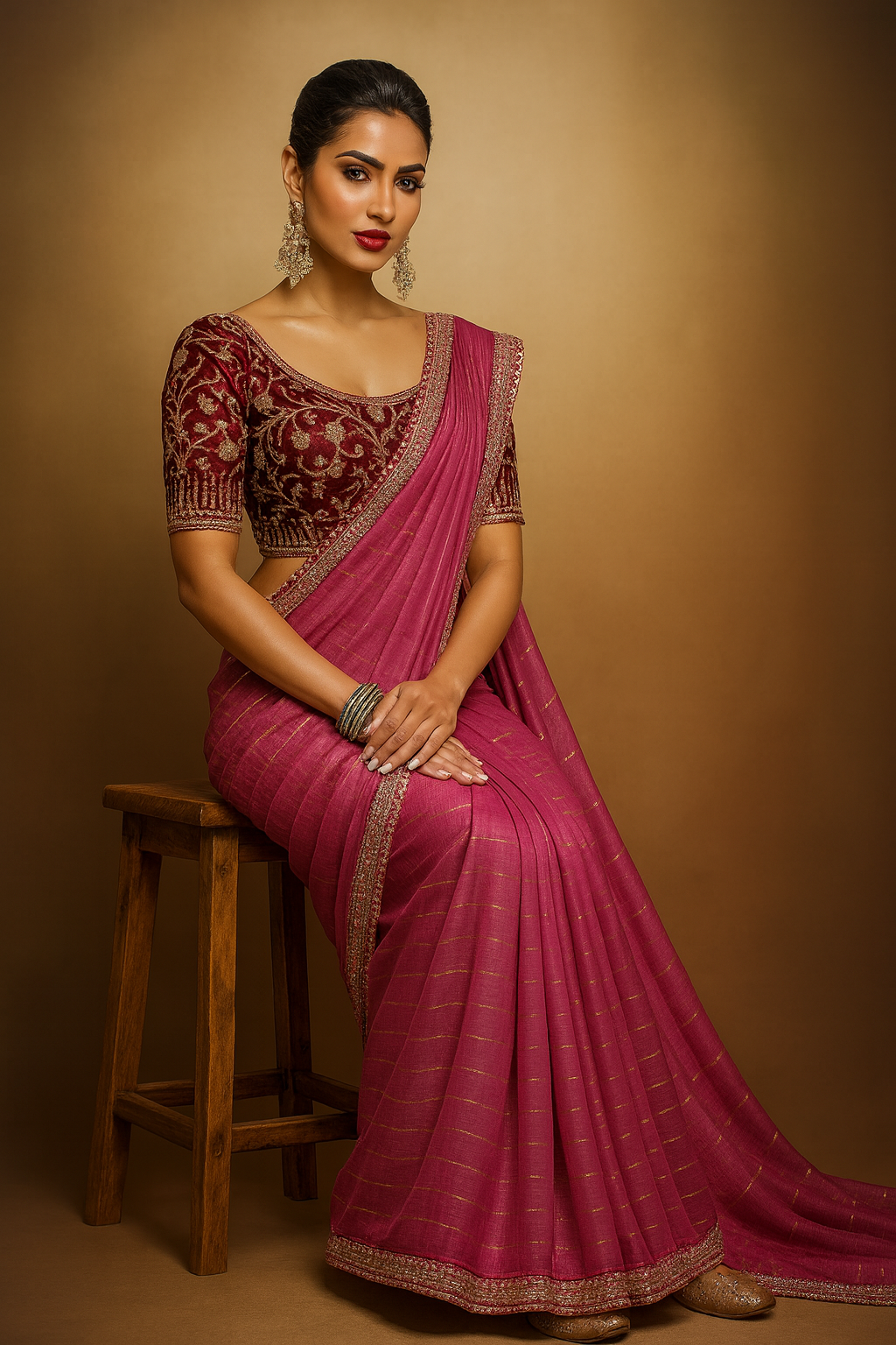 Elegant Pink Pure Georgette Designer Saree with Embroidered Border