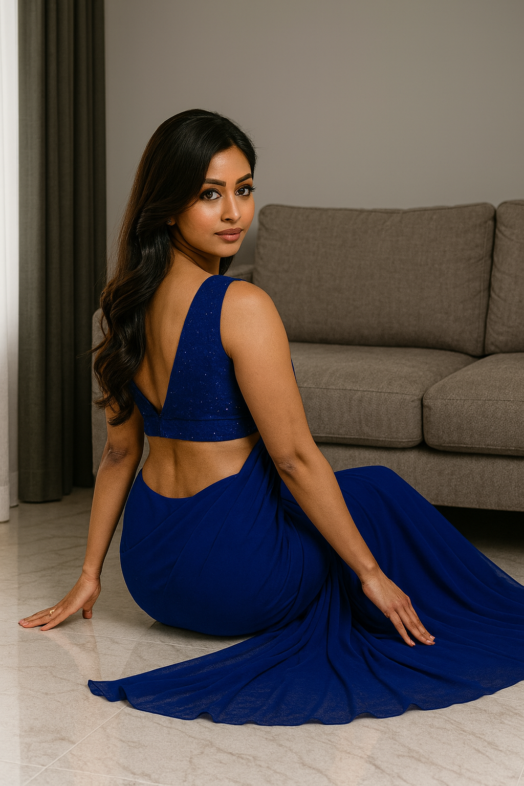 Solid Plain Georgette Saree with Matching Blouse Piece