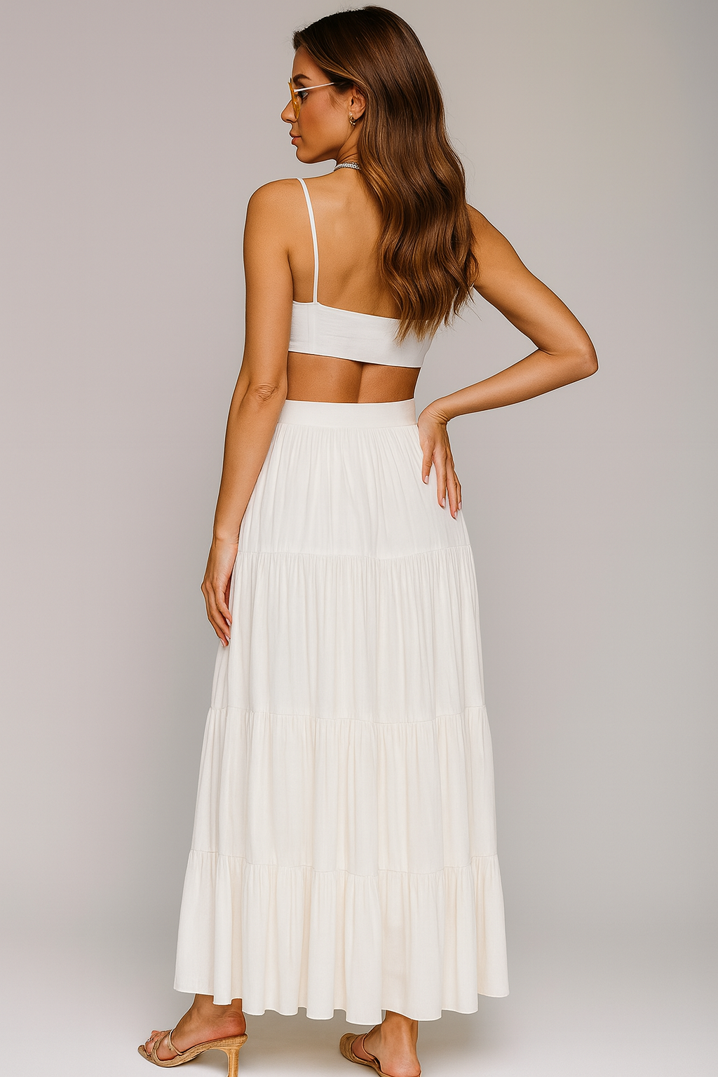 Elegant Western White Rayon Skirt for Women
