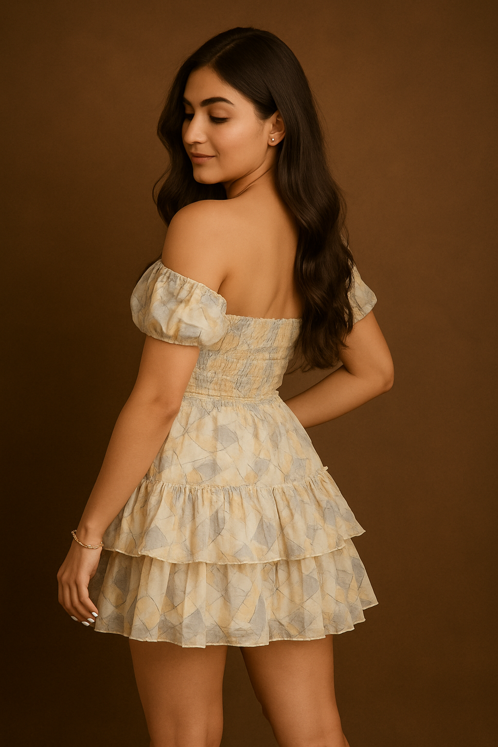Yellow Solid Fit & Flare Dress