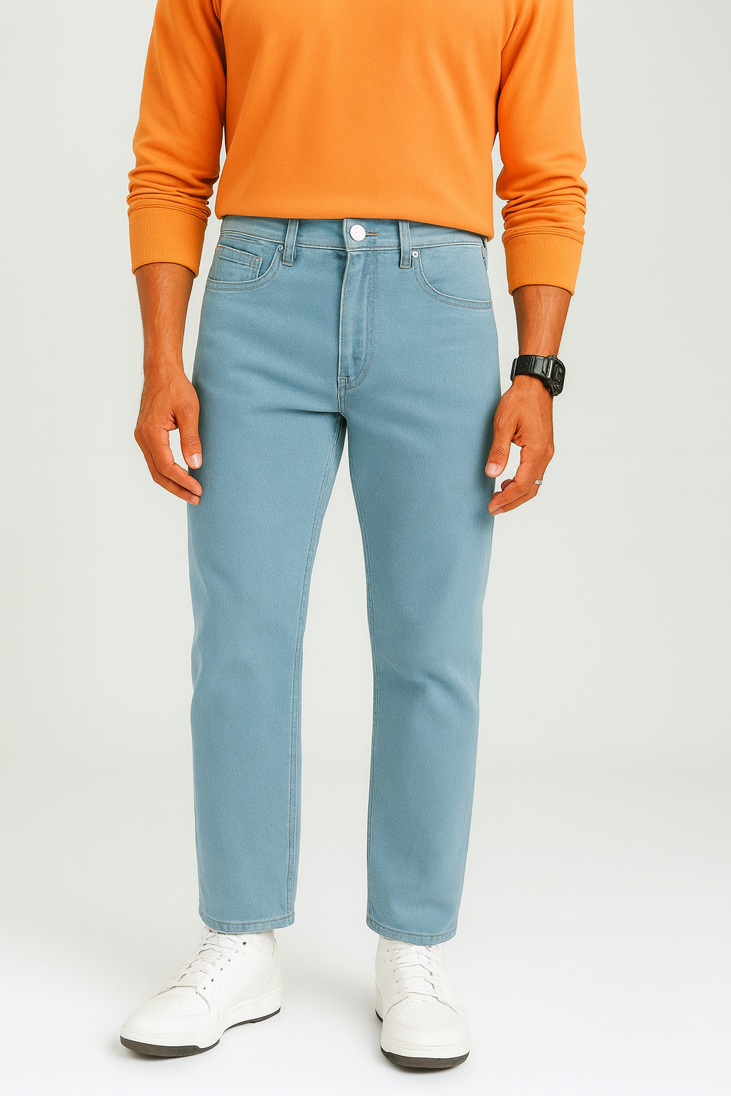 Modern Tapered Jeans – Sky Blue Edition