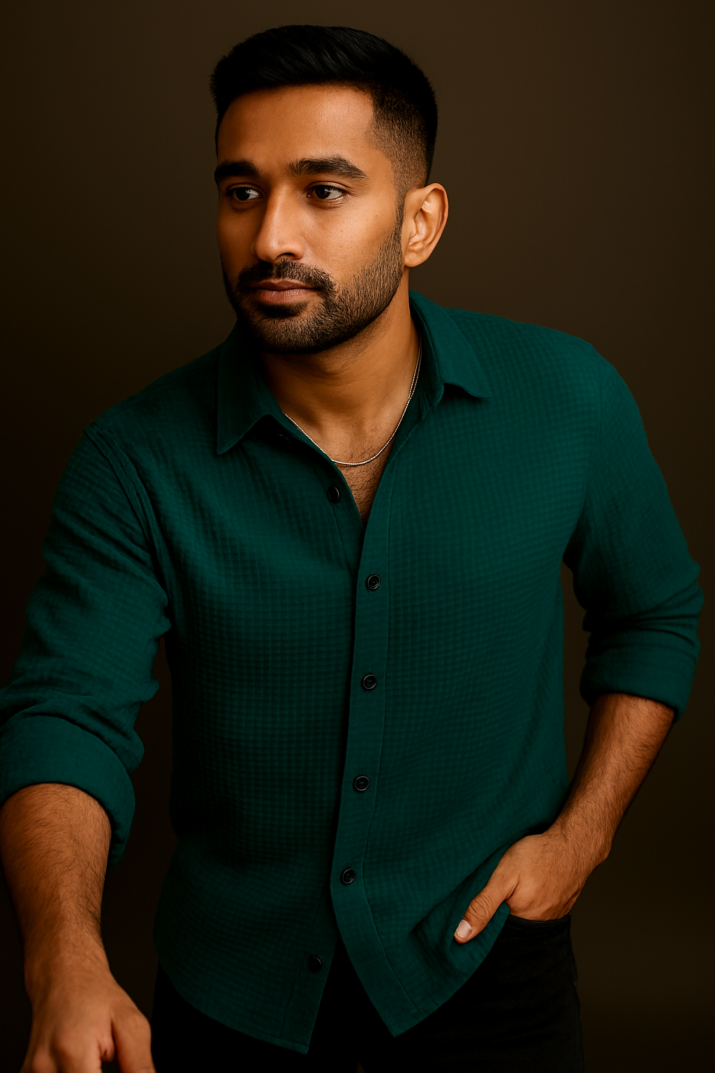 Men’s Party Wear Textured Shirt – Stylish Full Sleeve Evening & Occasion Wear