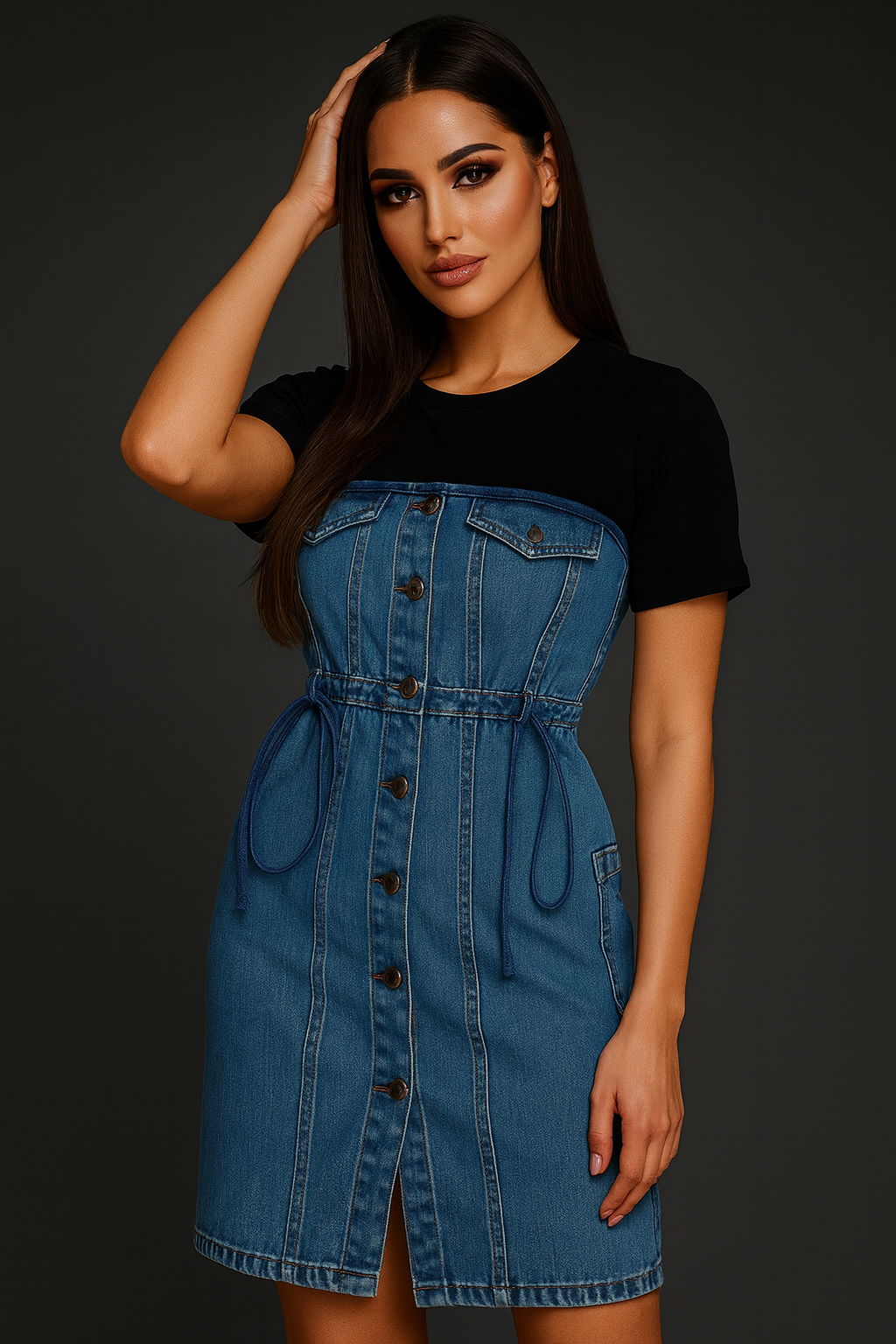 Denim Corset-Style Dress