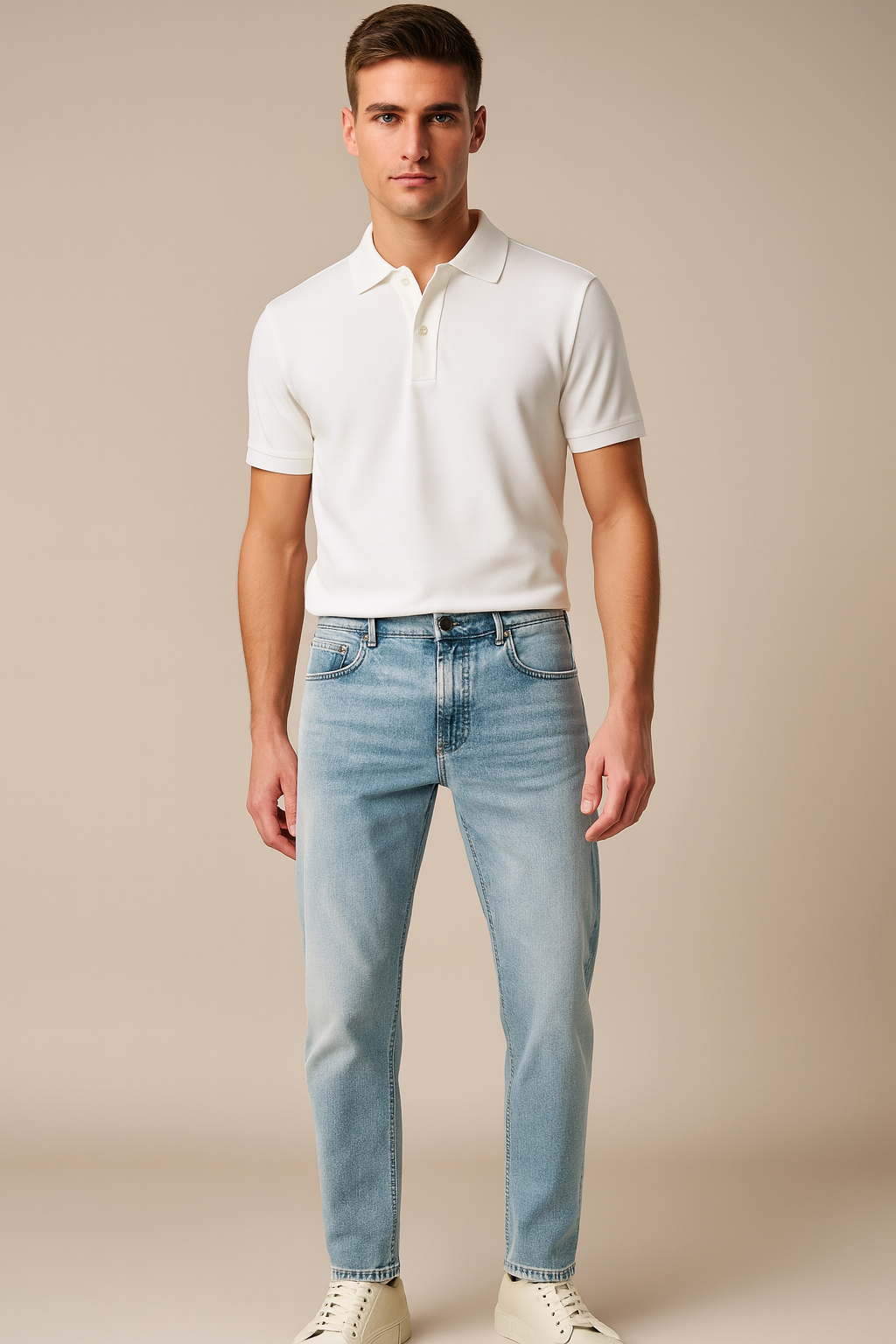 Light Blue Slim Fit Stretch Denim Jeans