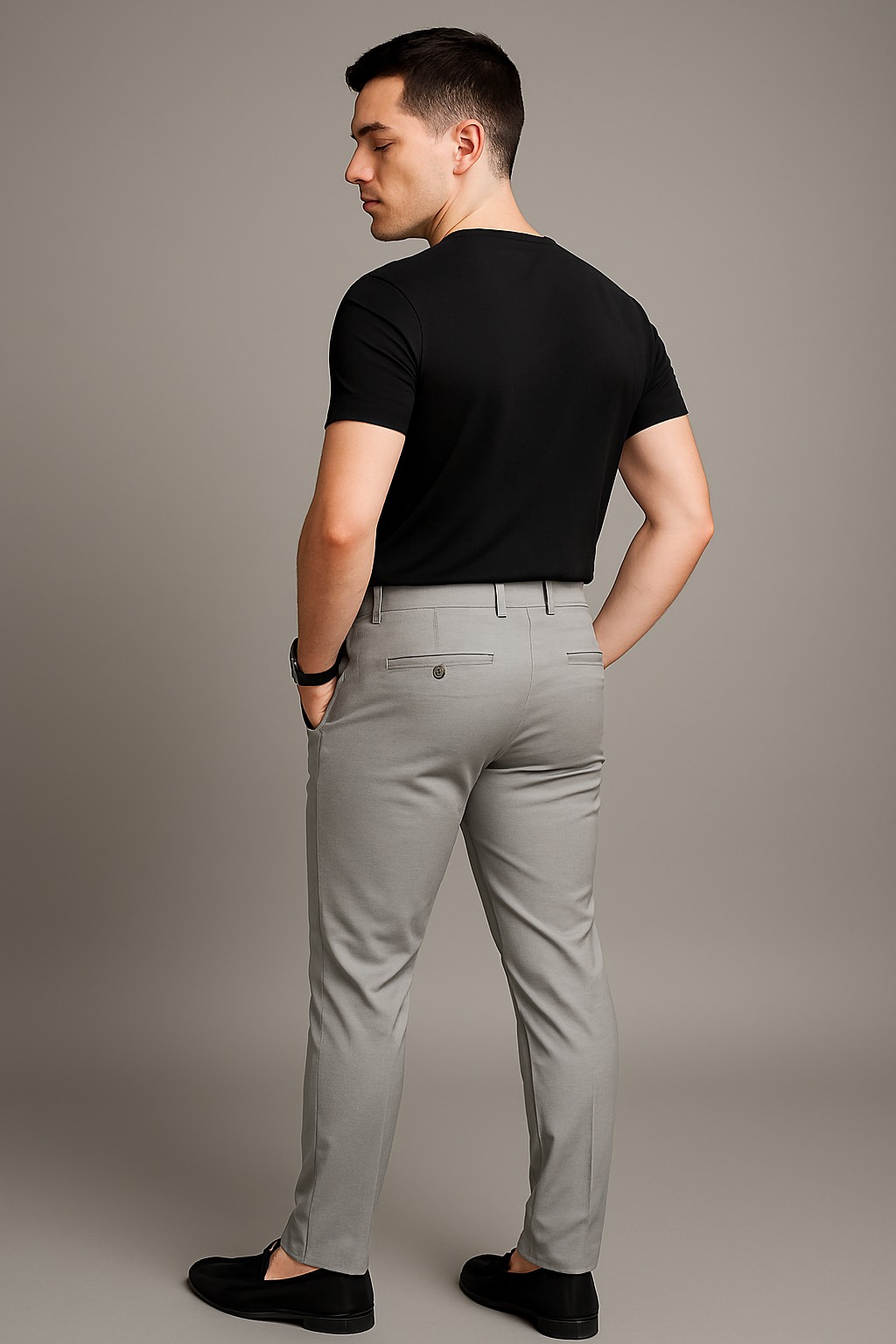 Men’s Grey Lycra Trousers – Casual & Formal Wear