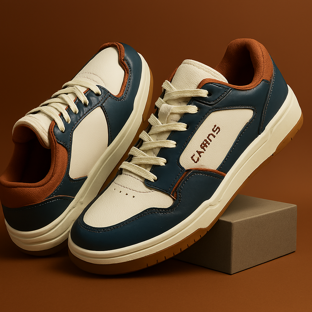 Stylish off-white mid-top Casual Look Sneakers