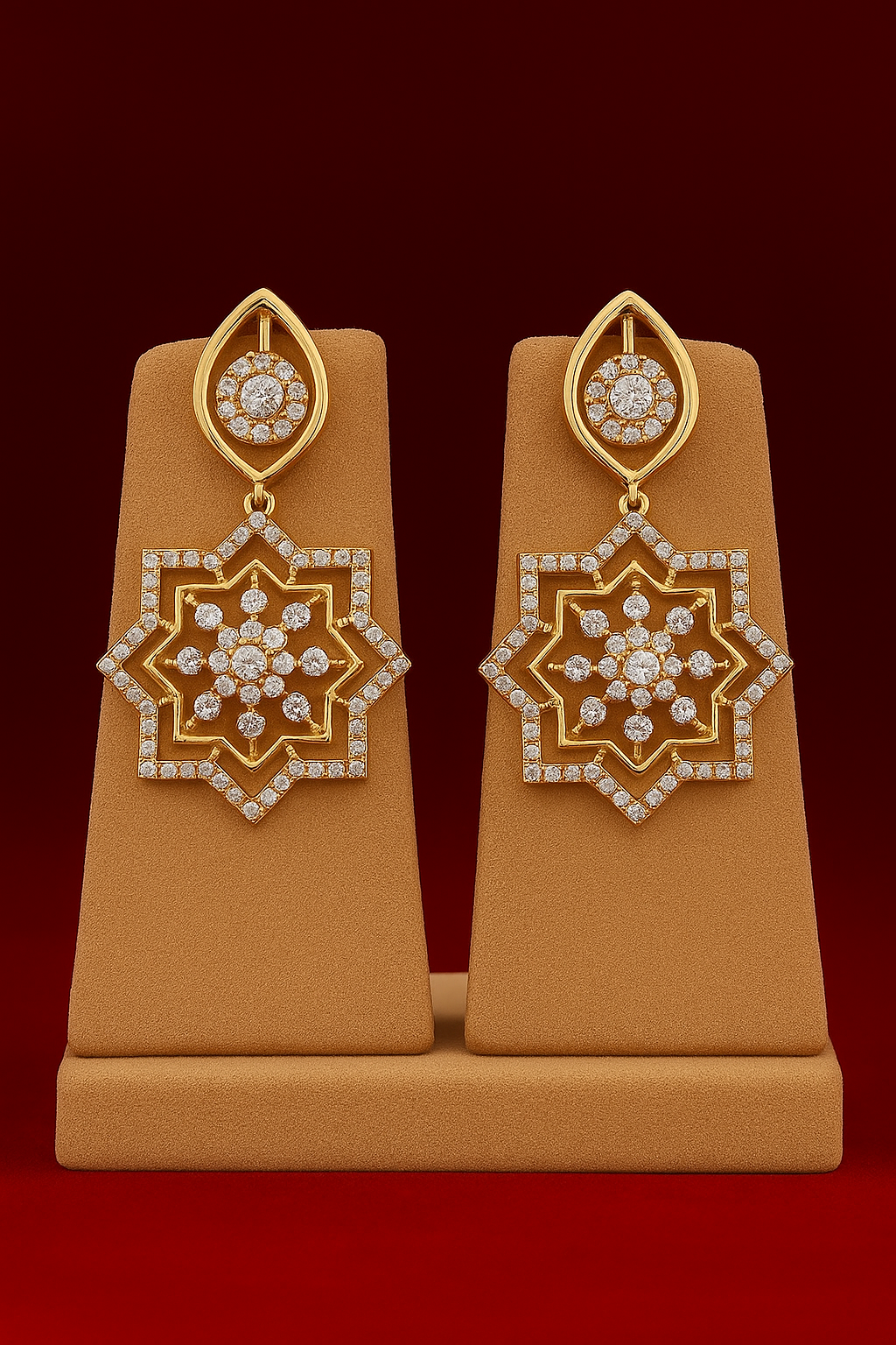 Graceful Gold-Toned Brass Jewellery Set with Crystal Accents