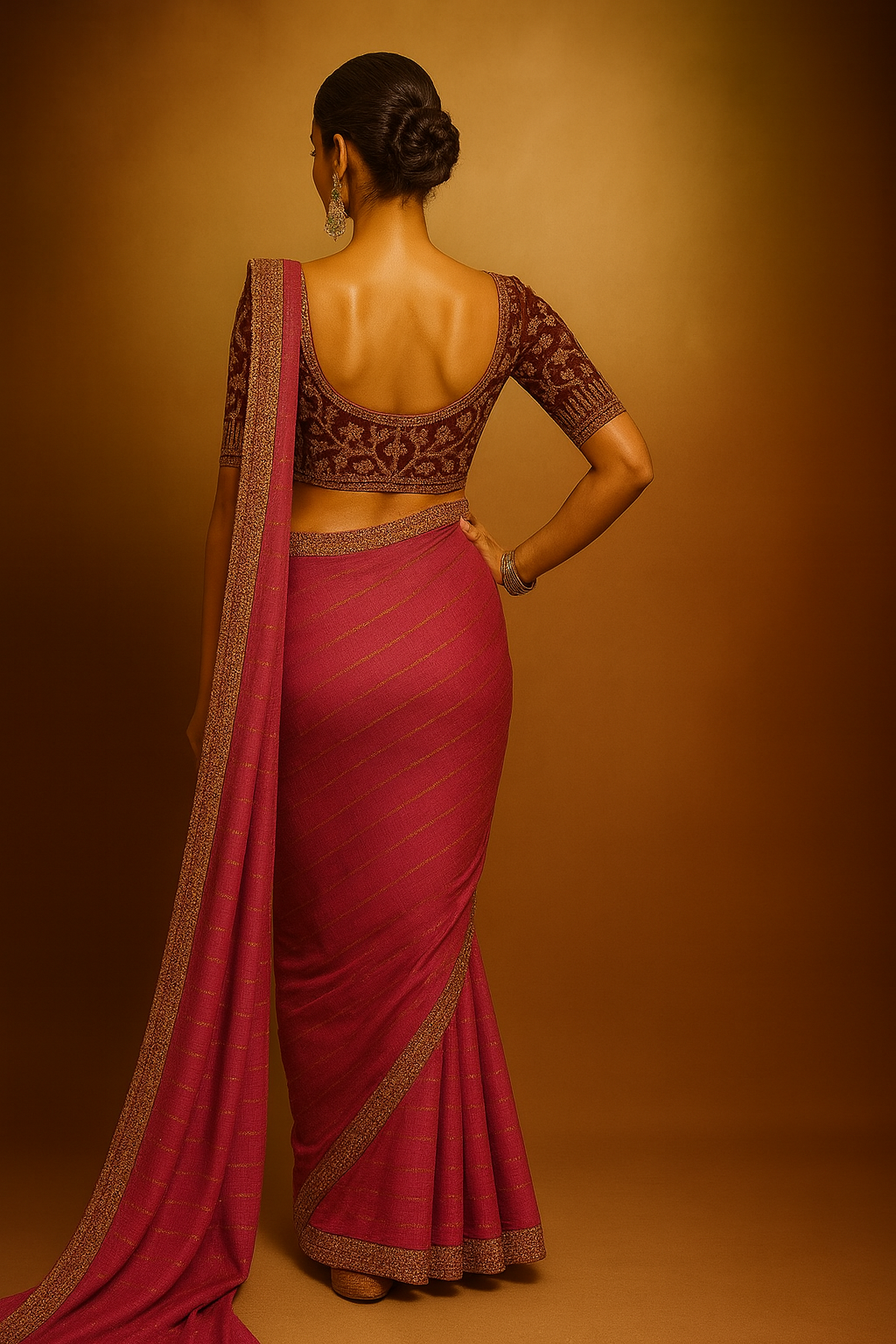 Elegant Pink Pure Georgette Designer Saree with Embroidered Border