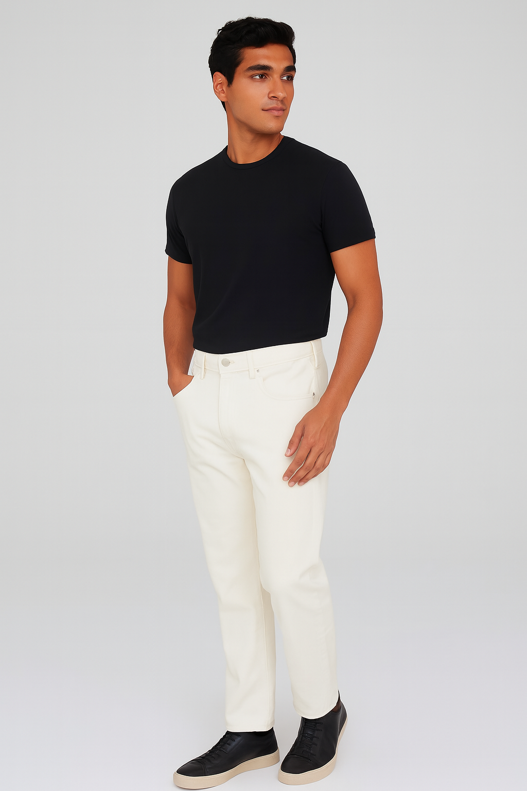Men’s Classic Straight Fit White Jeans