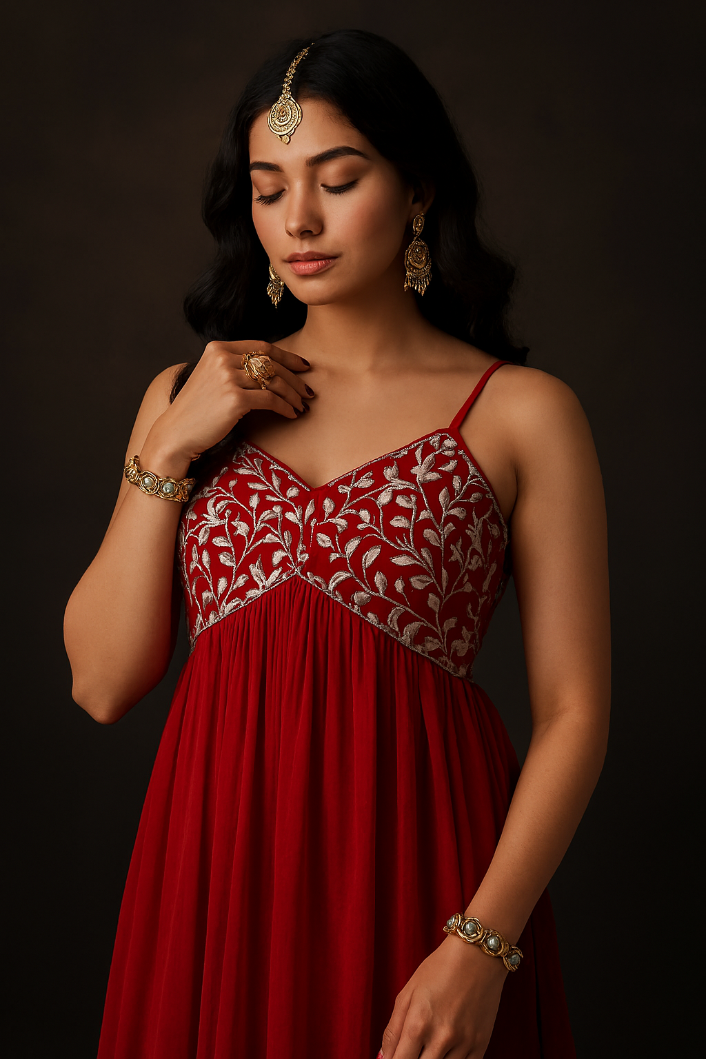 Charming Red Designer Anarkali Suit for Weddings & Parties