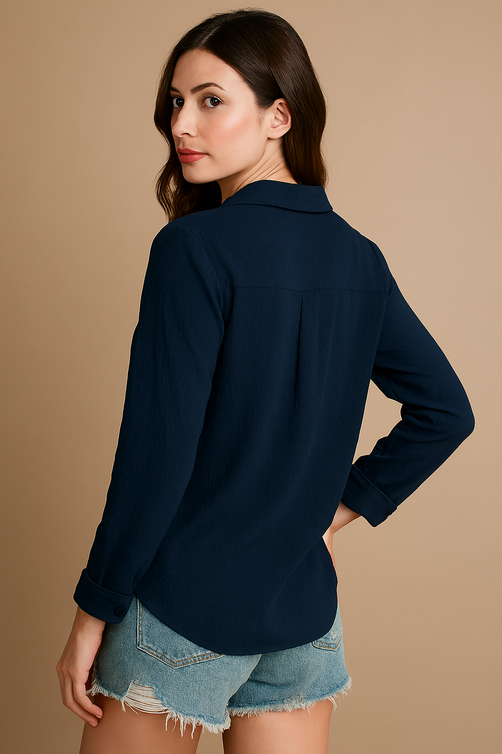 Women's Solid Crepe Shirt