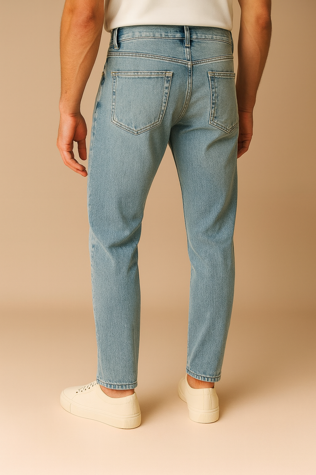 Light Blue Slim Fit Stretch Denim Jeans