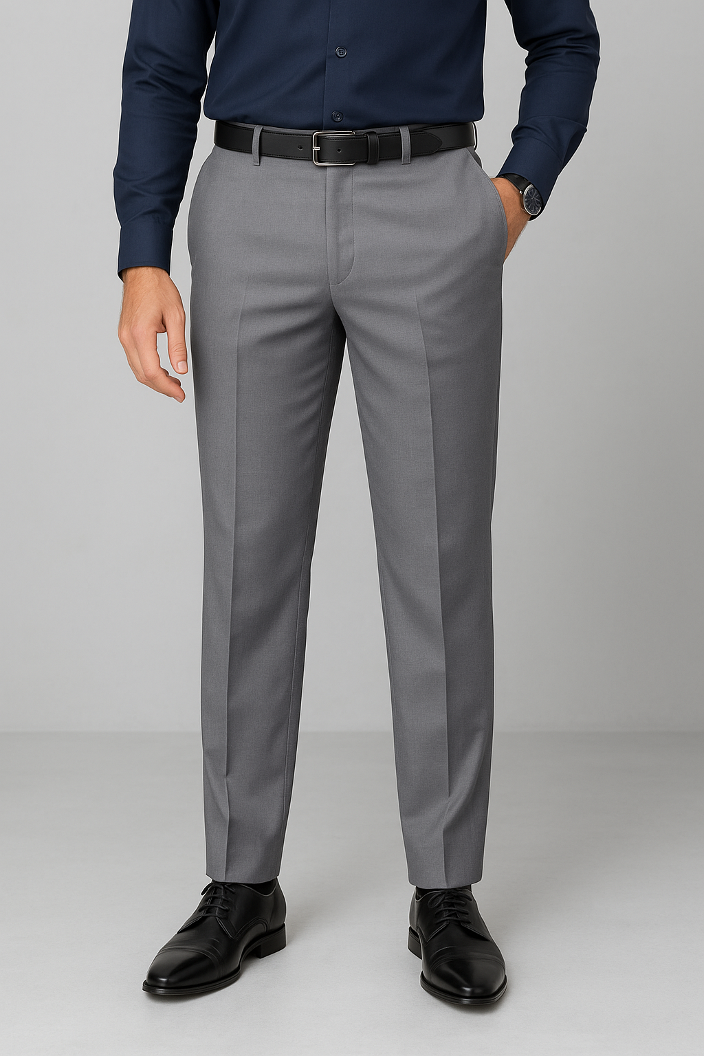 Men's Classic Solid Grey Trousers