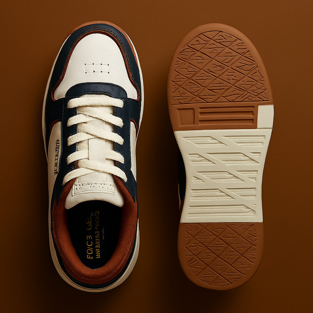 Stylish off-white mid-top Casual Look Sneakers