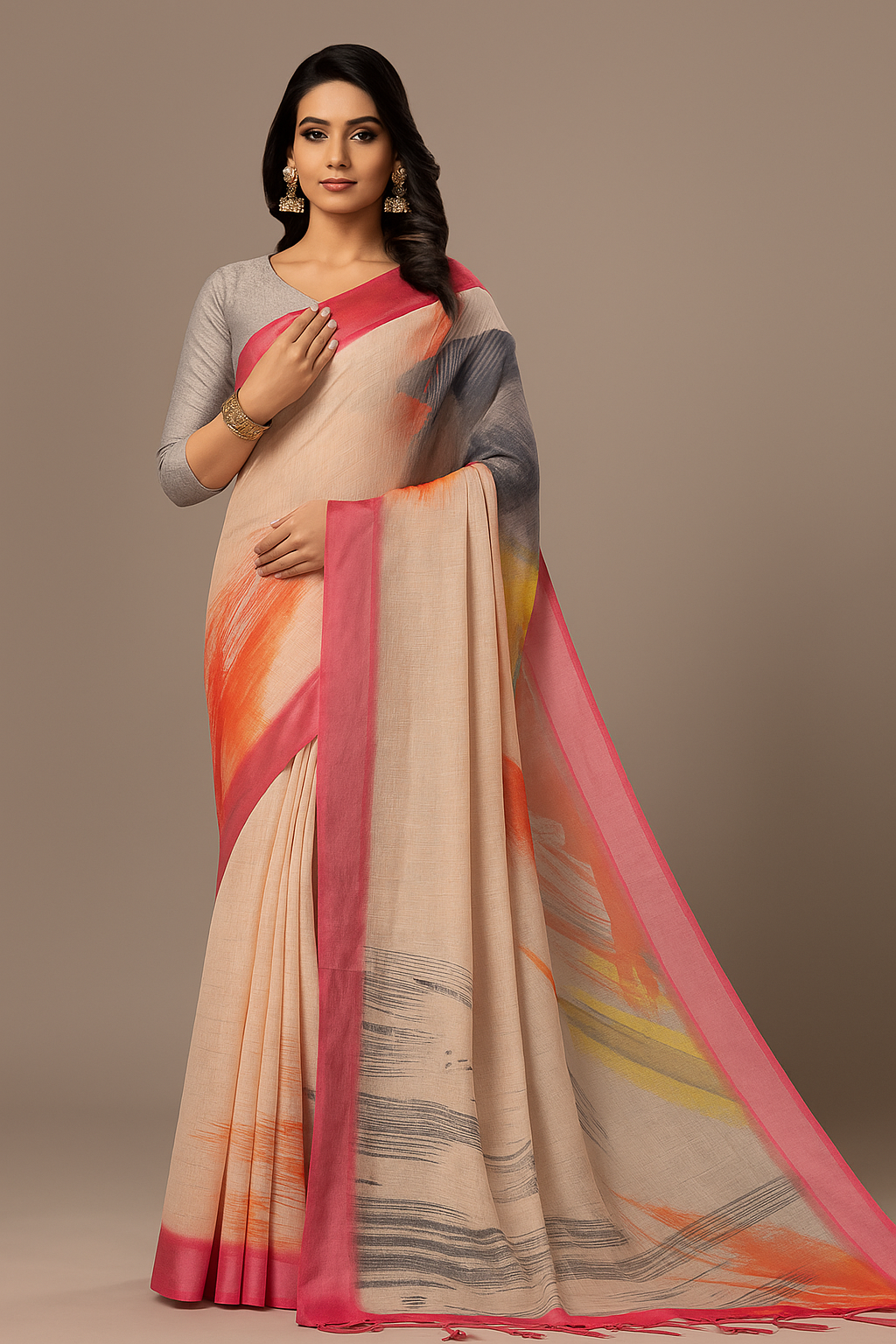 Selara’s Soft Touch – Linen Elegance Saree