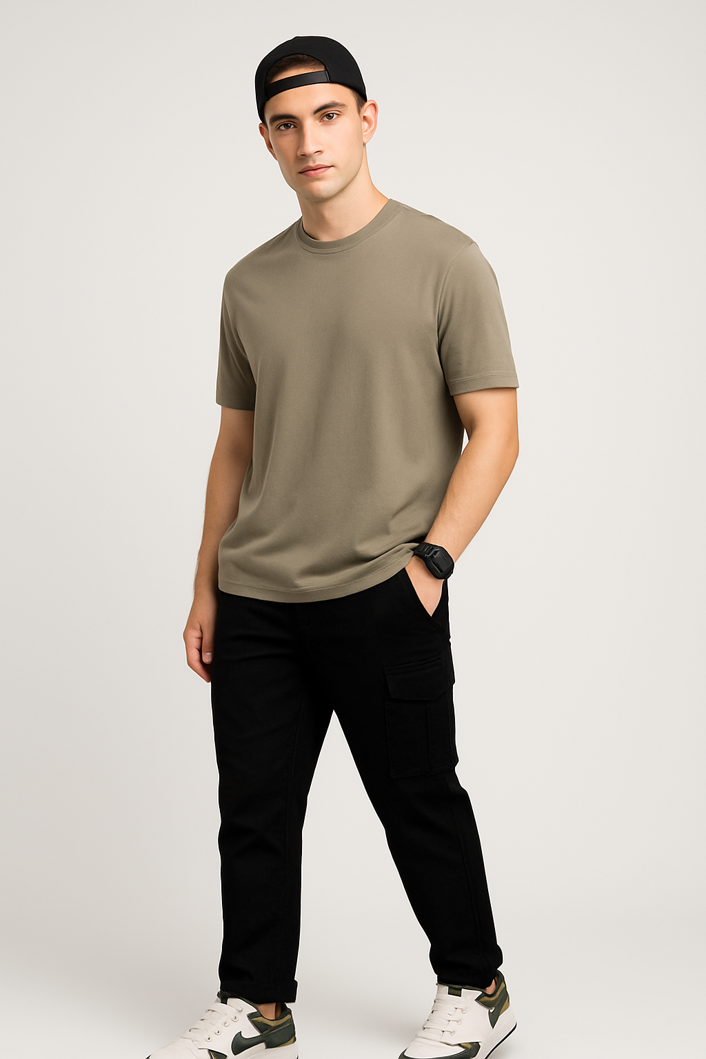 Men’s Black Cotton Cargo Pants