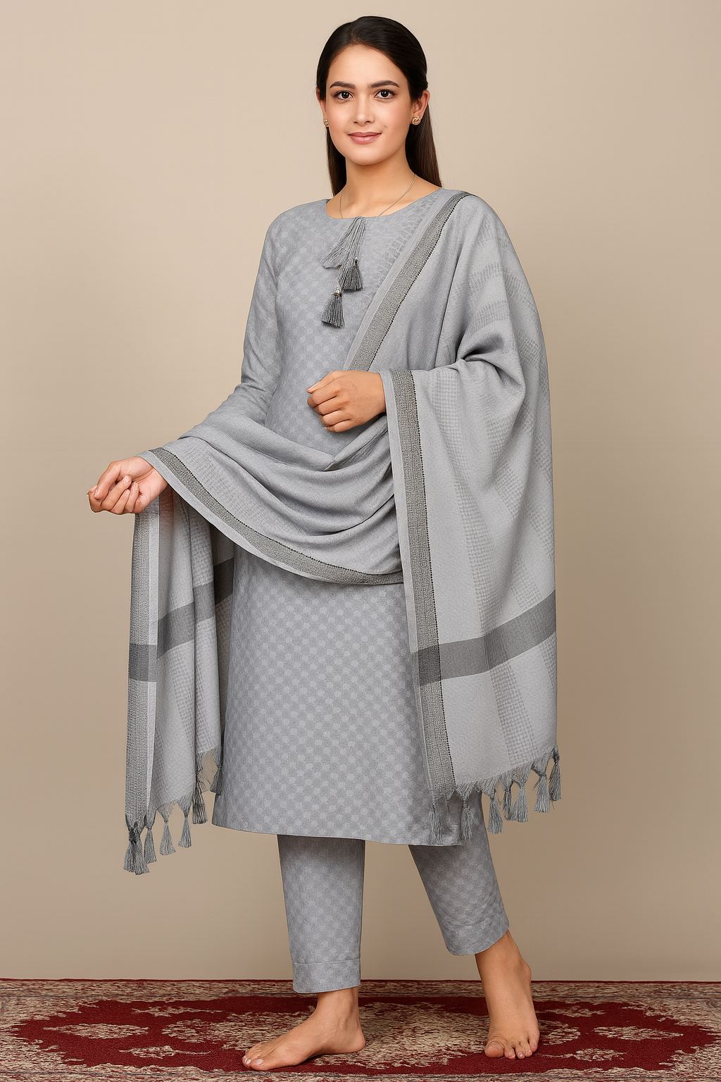 Kurti Pant Set – Elegant Cotton Ensemble with Dupatta