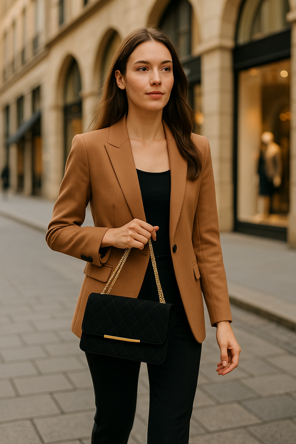 Golden Allure: Quilted Evening Bag