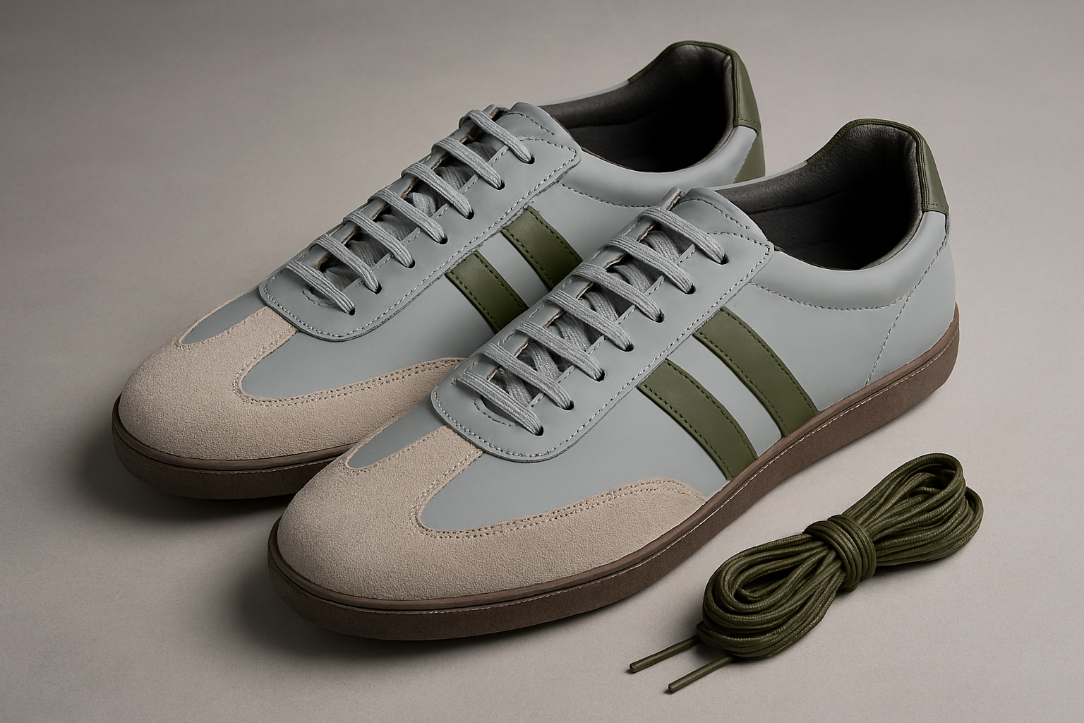 Modern Textured Stylish Sneaker (Grey & Green)
