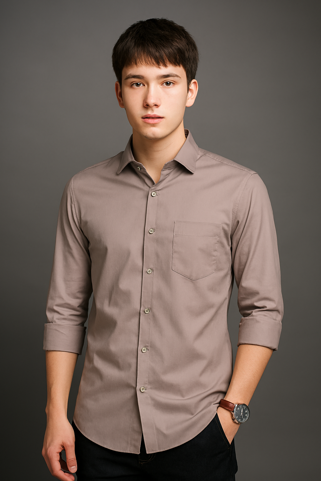 Men’s Solid Casual Shirt