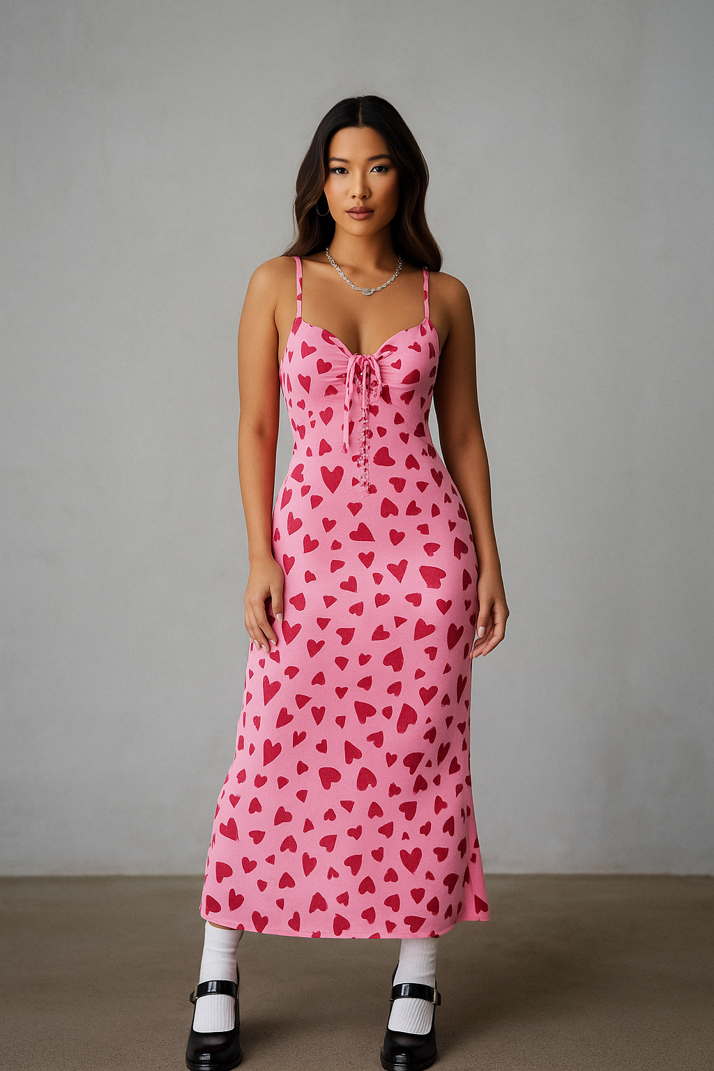 Heart Charm Midi Dress