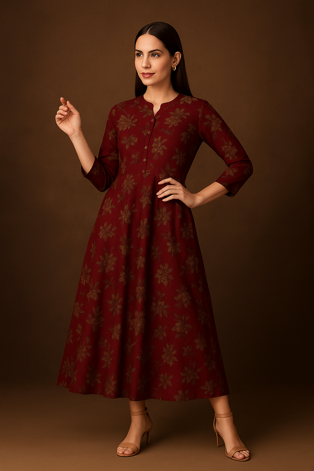 Graceful Bloom Maxi Dress – Soft Rayon Fabric