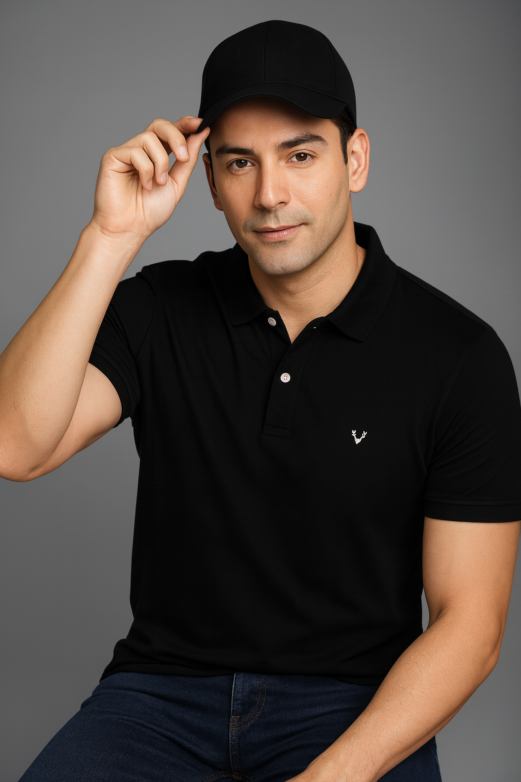 Men’s Classic Black Cotton Polo T-Shirt