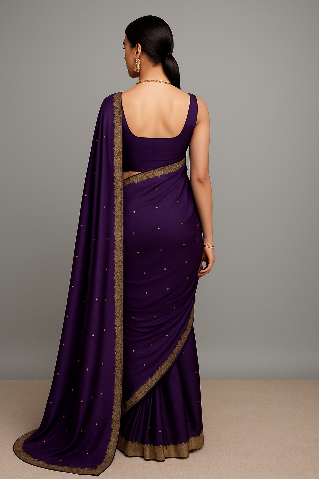 Elegant Georgette Embroidered Lace Saree with Blouse Piece