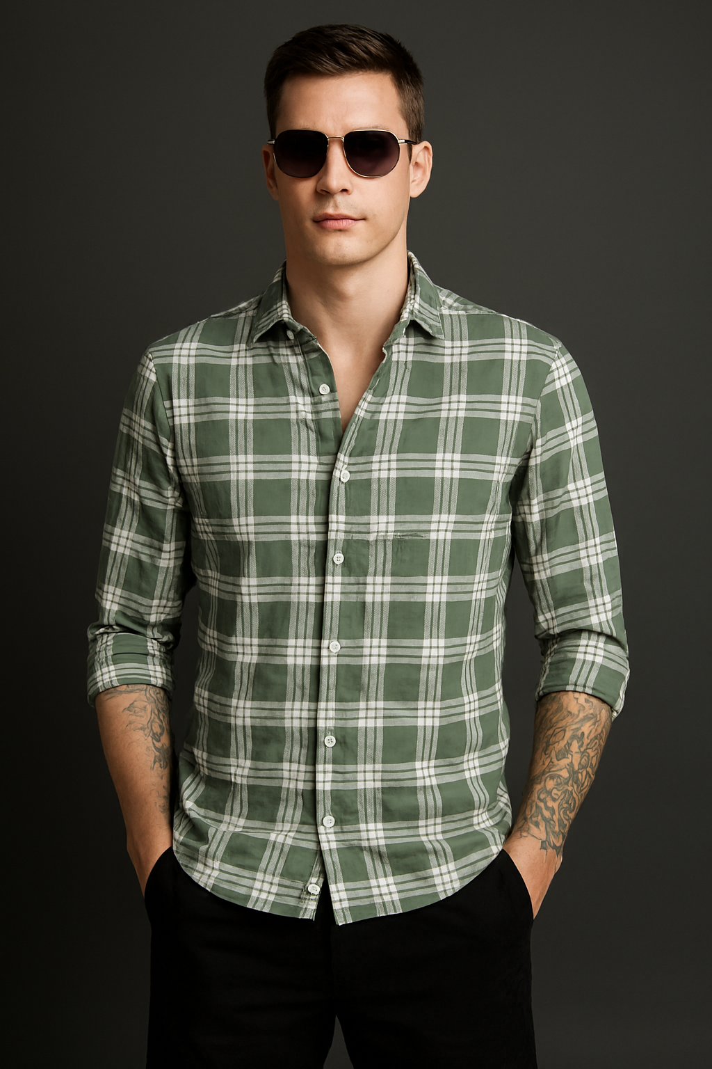 X Touch Premium Checked Shirt for Men