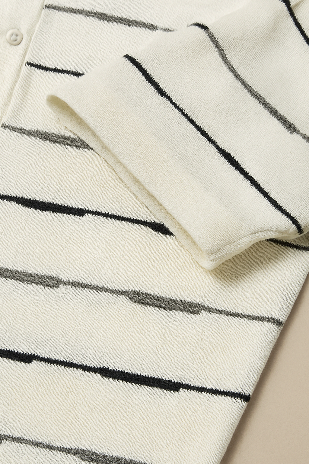 Men’s Striped Beige & Dew Polo T-Shirt – Cotton Comfort, Classic Style