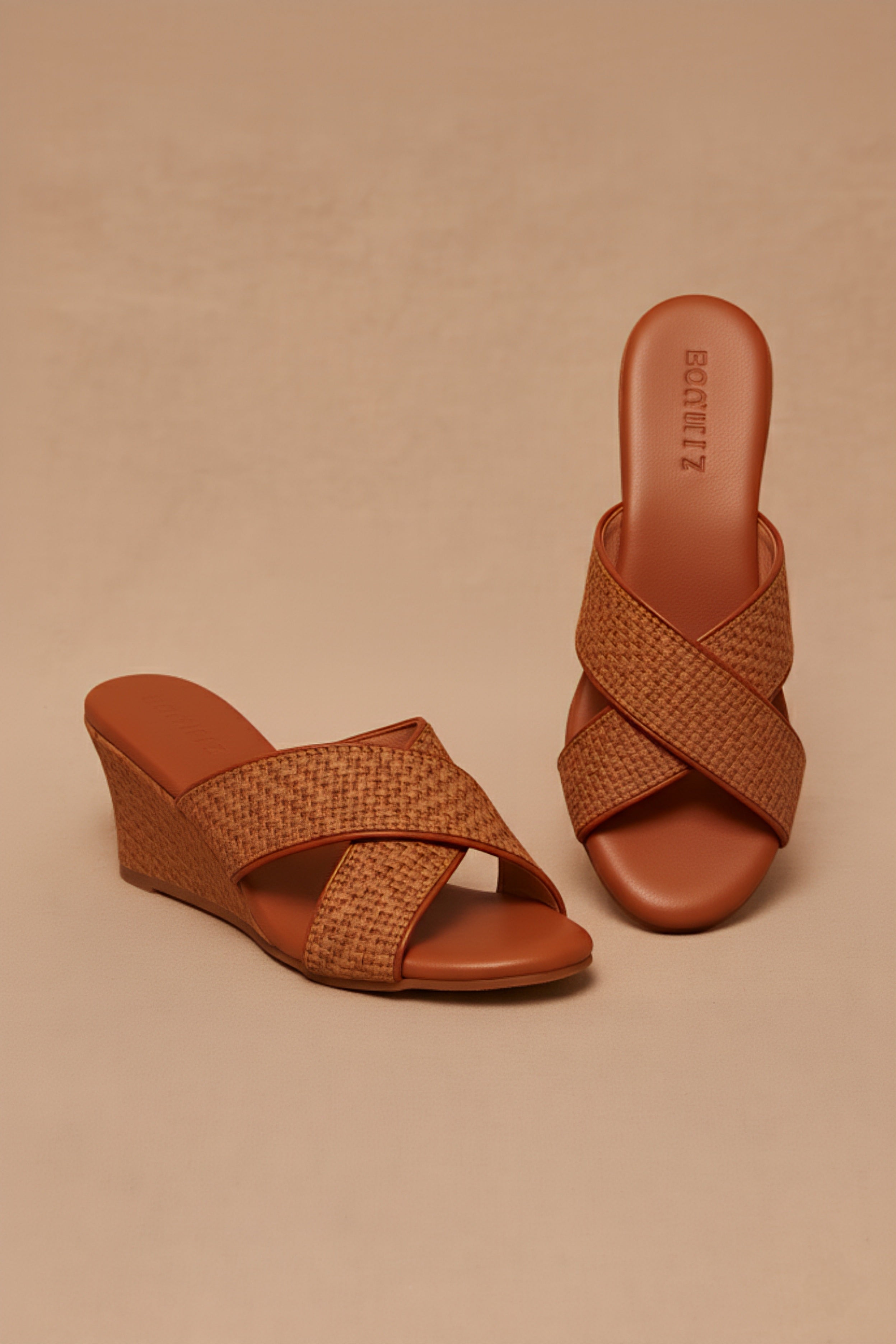 Modesta Tan Open-Back Comfort Wedges