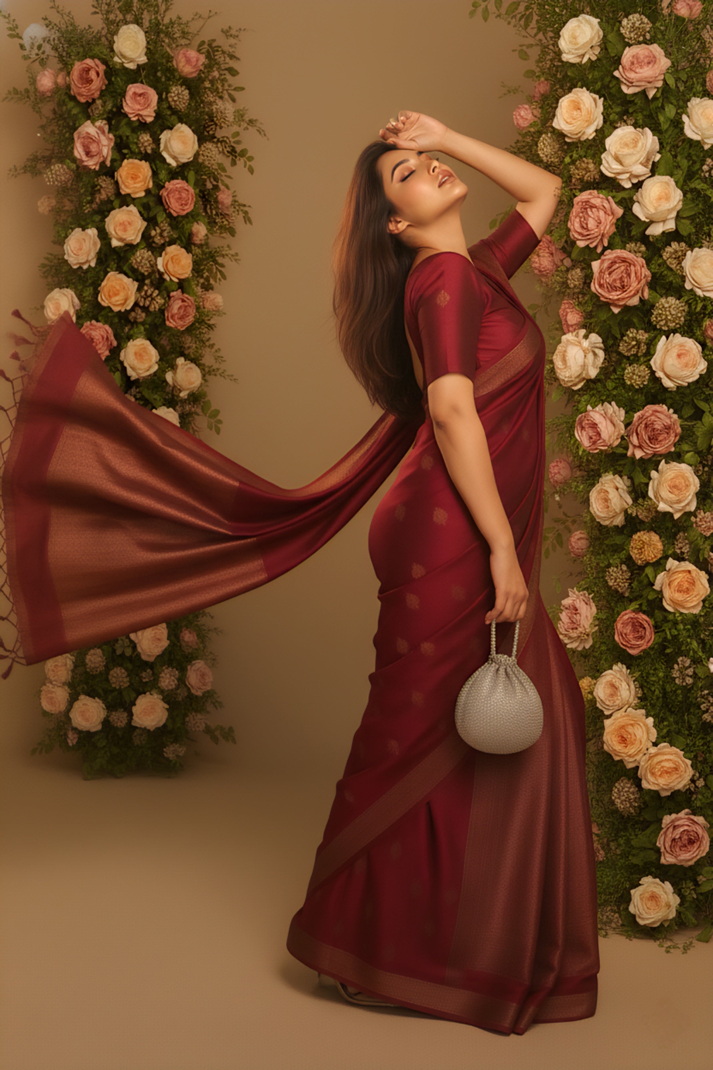 Assam Heritage Mix Paat Banarasi Silk Mekhela Chador with Zari Woven Detailing