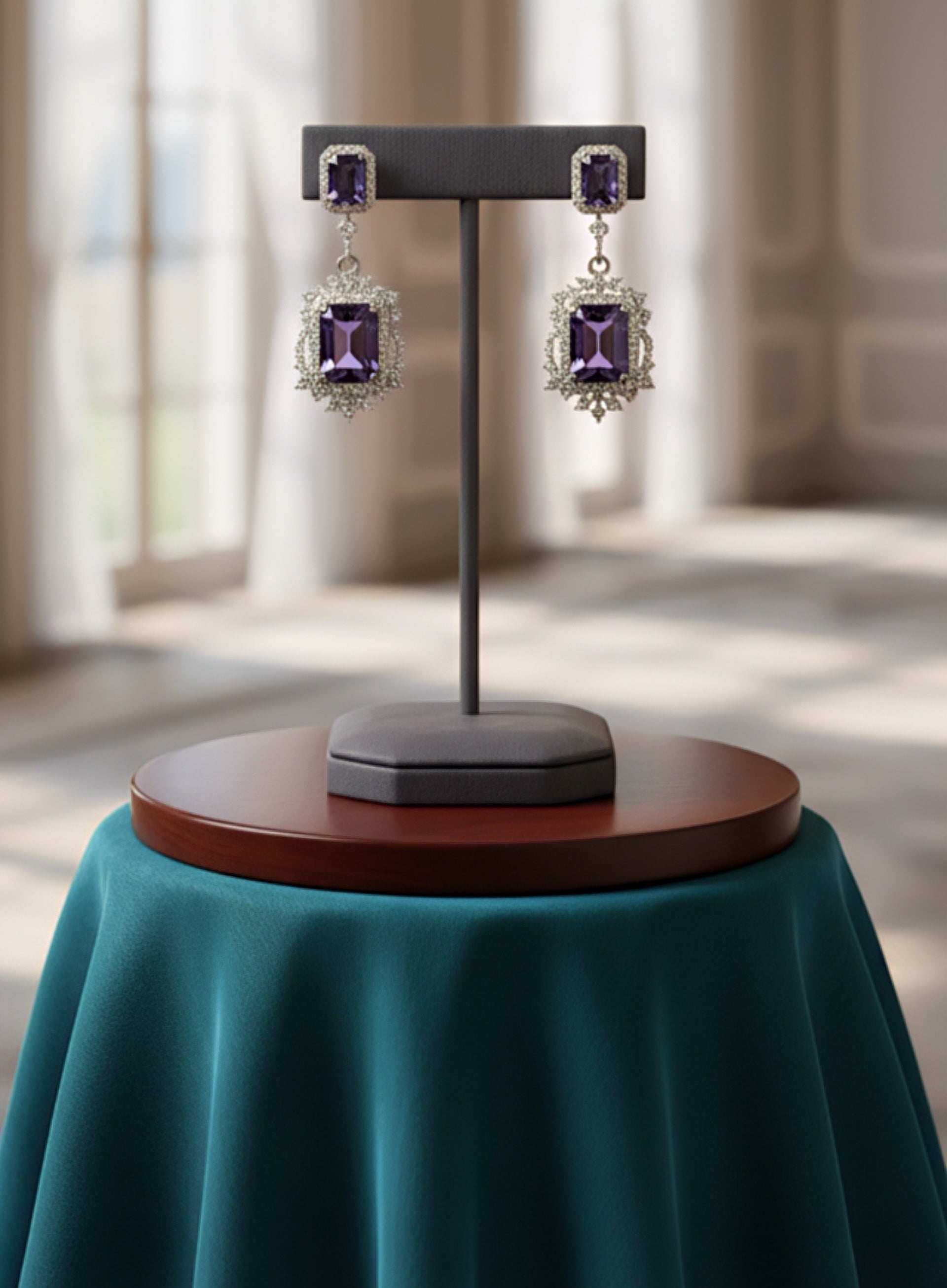 Luxury Spark Amethyst Accent Necklace Set for Elegant Evenings