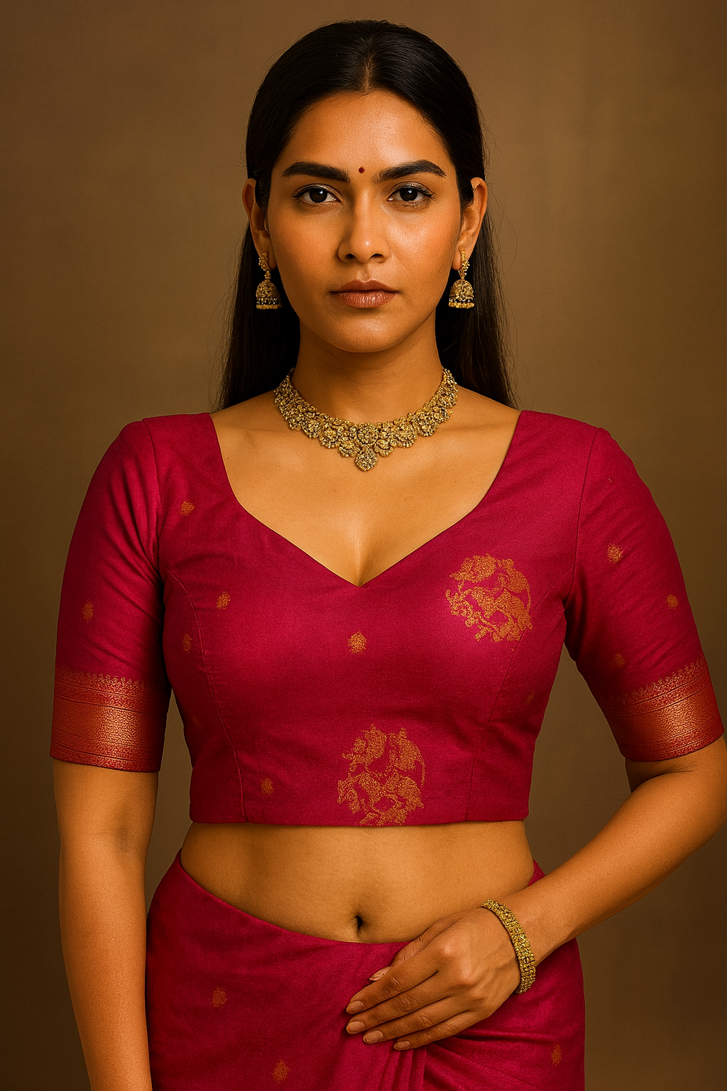 Pink Paithani Silk Blend Saree with Zari Weaving & Unstitched Blouse Piece