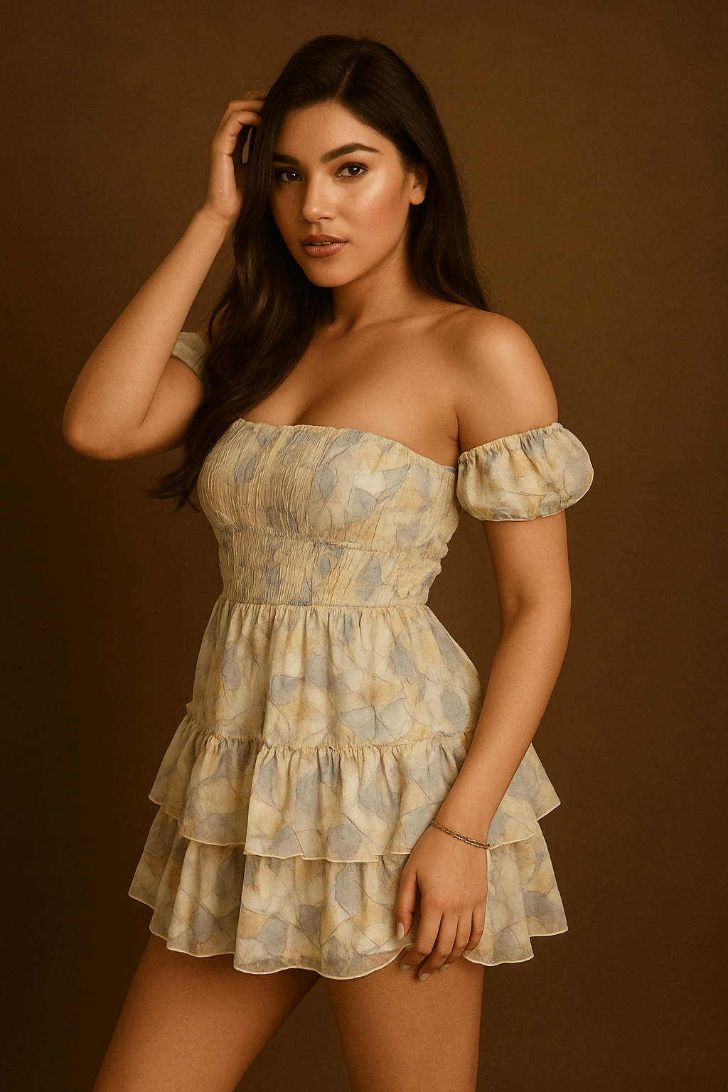 Yellow Solid Fit & Flare Dress
